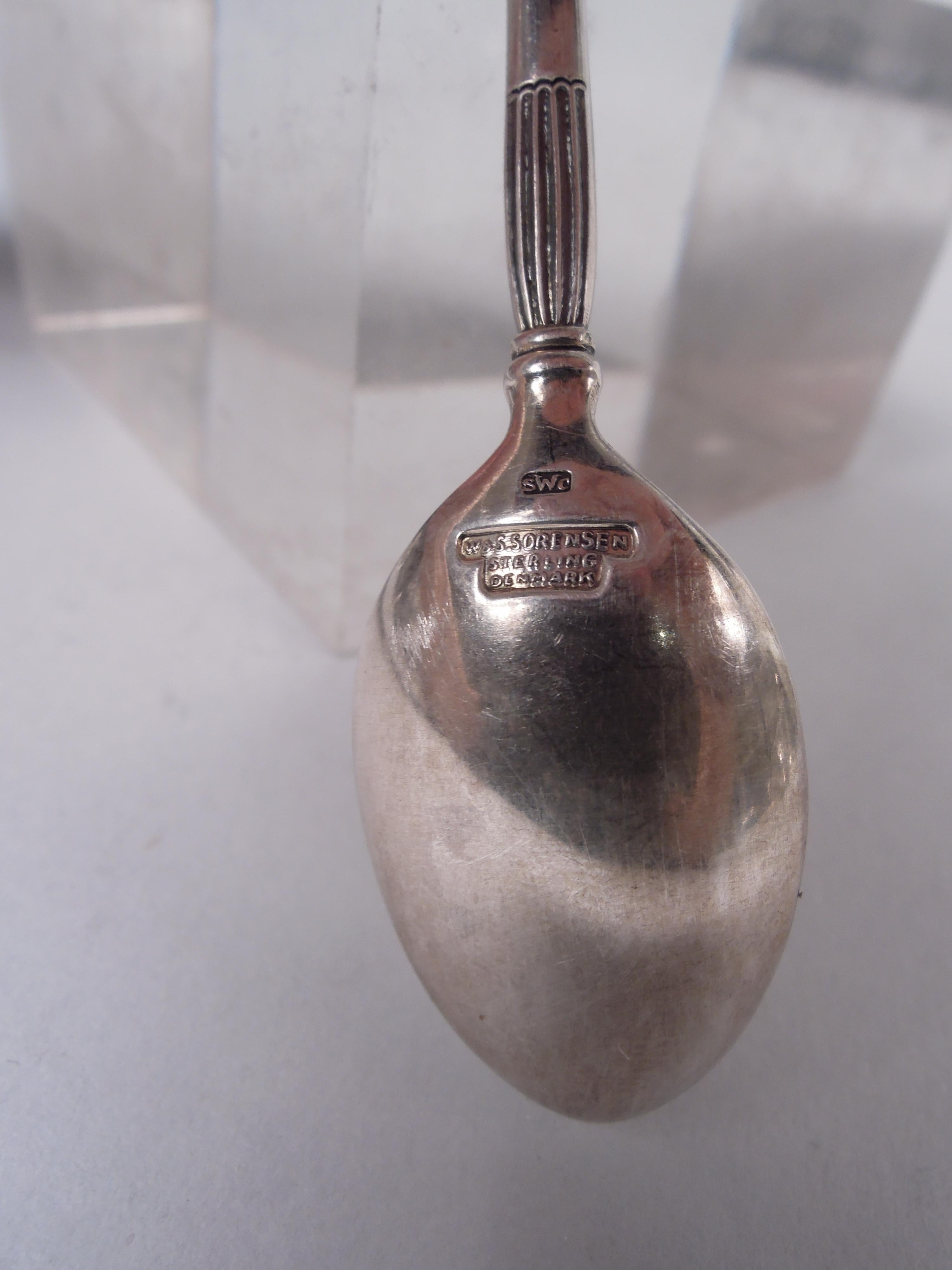 20th Century W & S Sorensen Golden Crown Demitasse Spoons & Sugar Nips For Sale