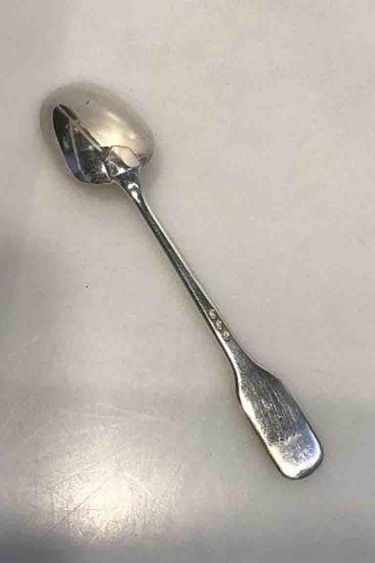 W & S. Sorensen silver old Danish dessert spoon 

Measures 17.2 cm(6 49/64 in).
 