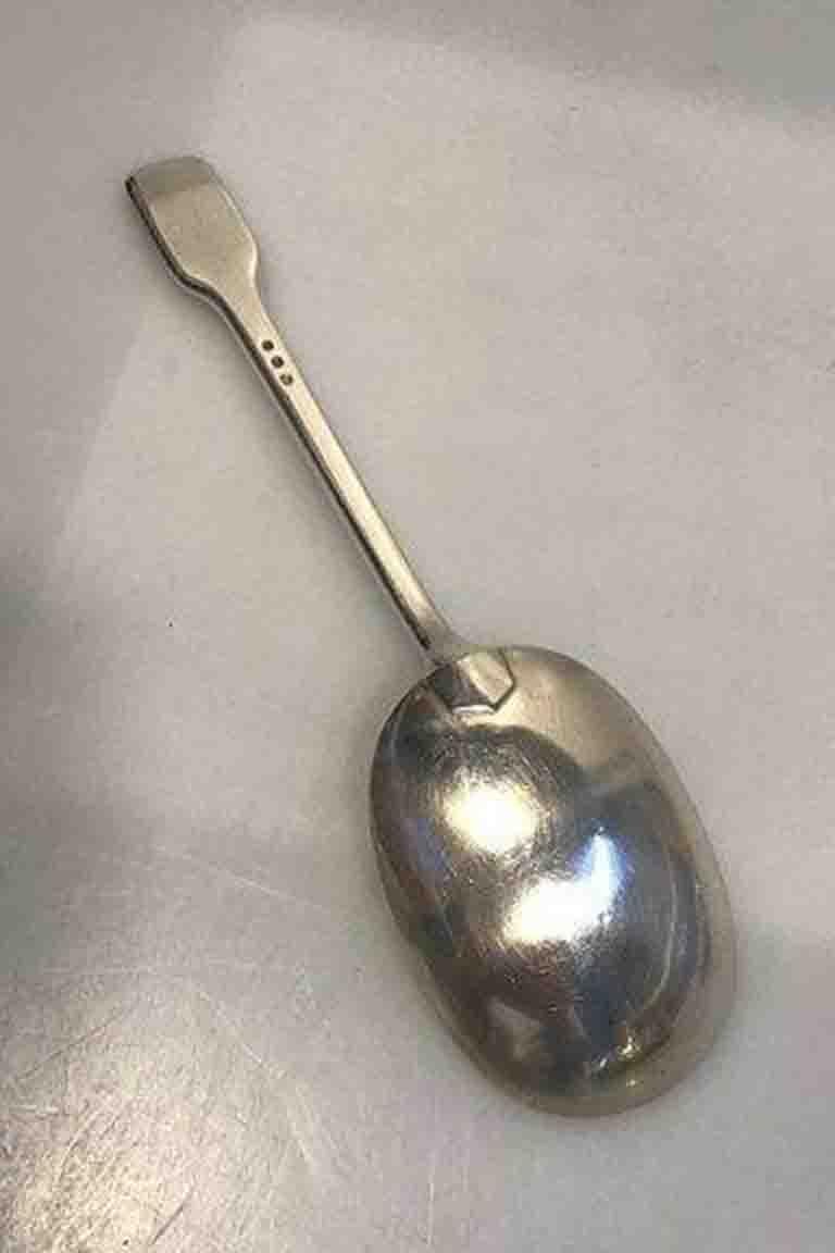 20th Century W & S. Sorensen Silver Old Danish Serving Spoon For Sale