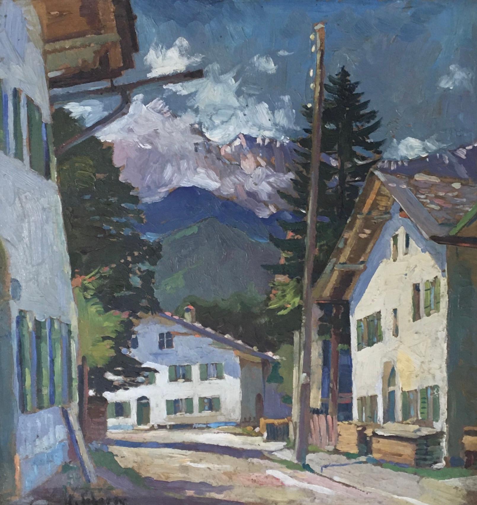 W. Scherer Landscape Painting - Mountain landscape