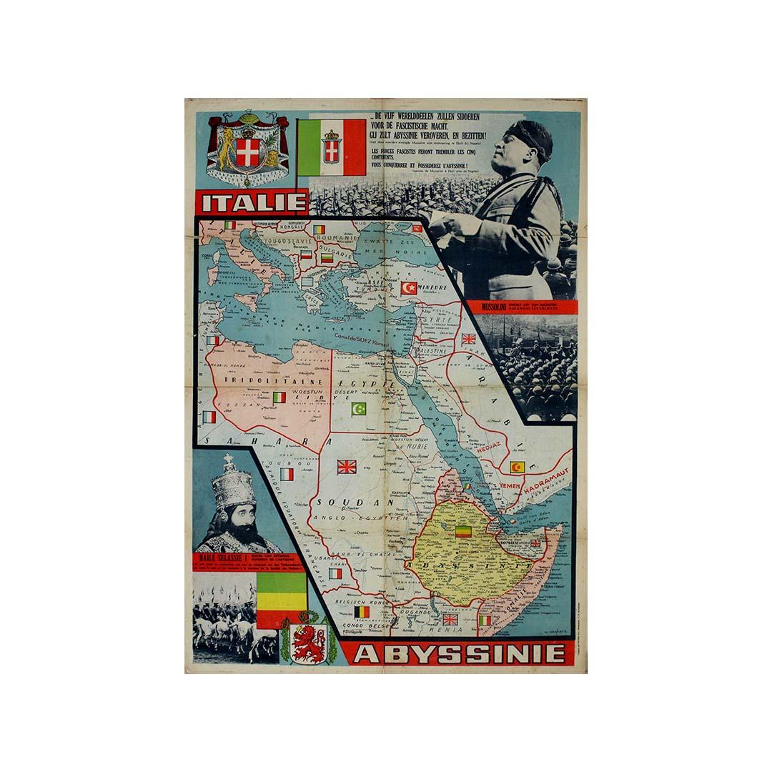 Circa 1935 propaganda poster by W. Seghers - Abyssinie For Sale 3