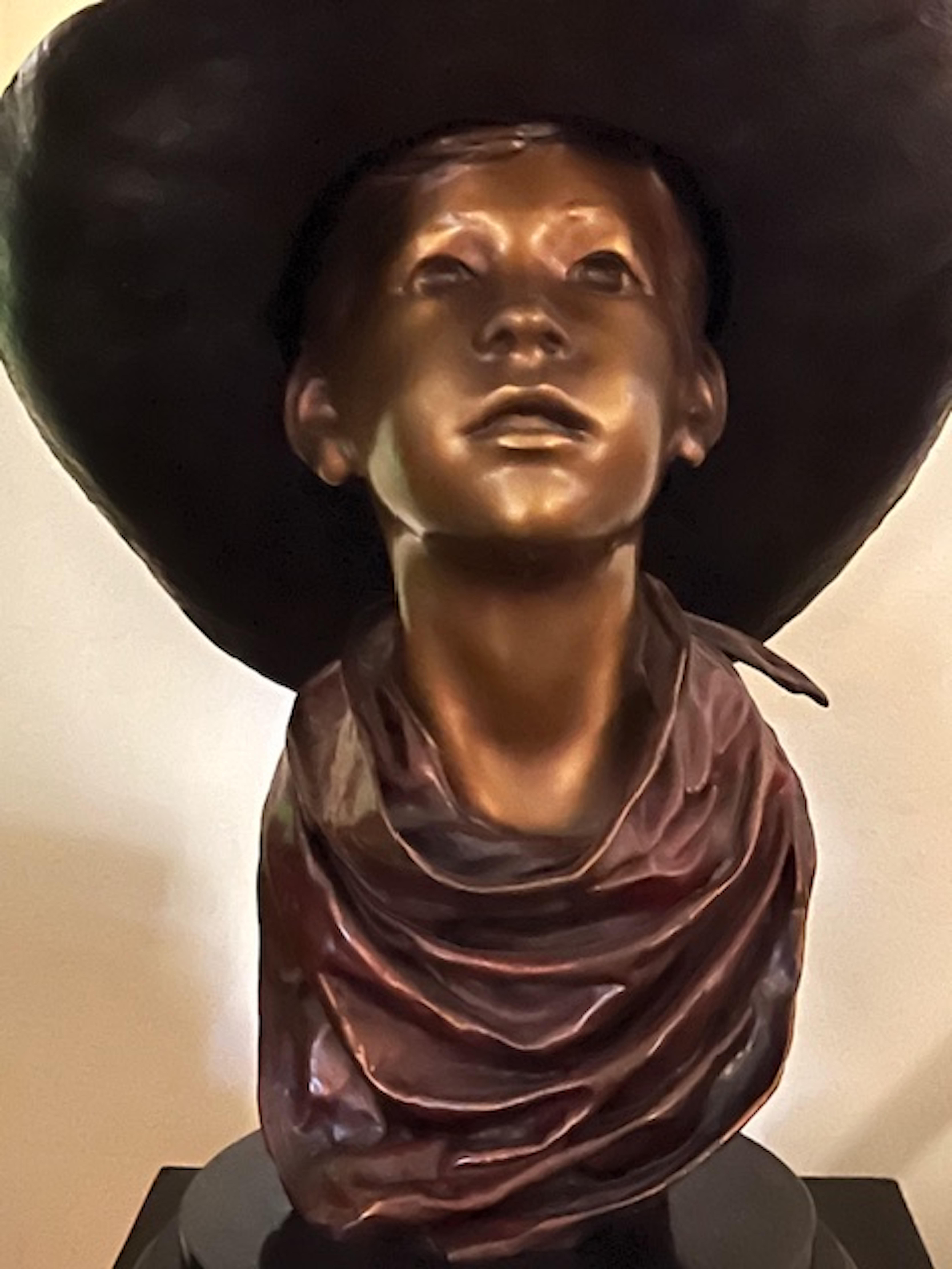 BANDANA - Gold Figurative Sculpture by W Stanley Proctor