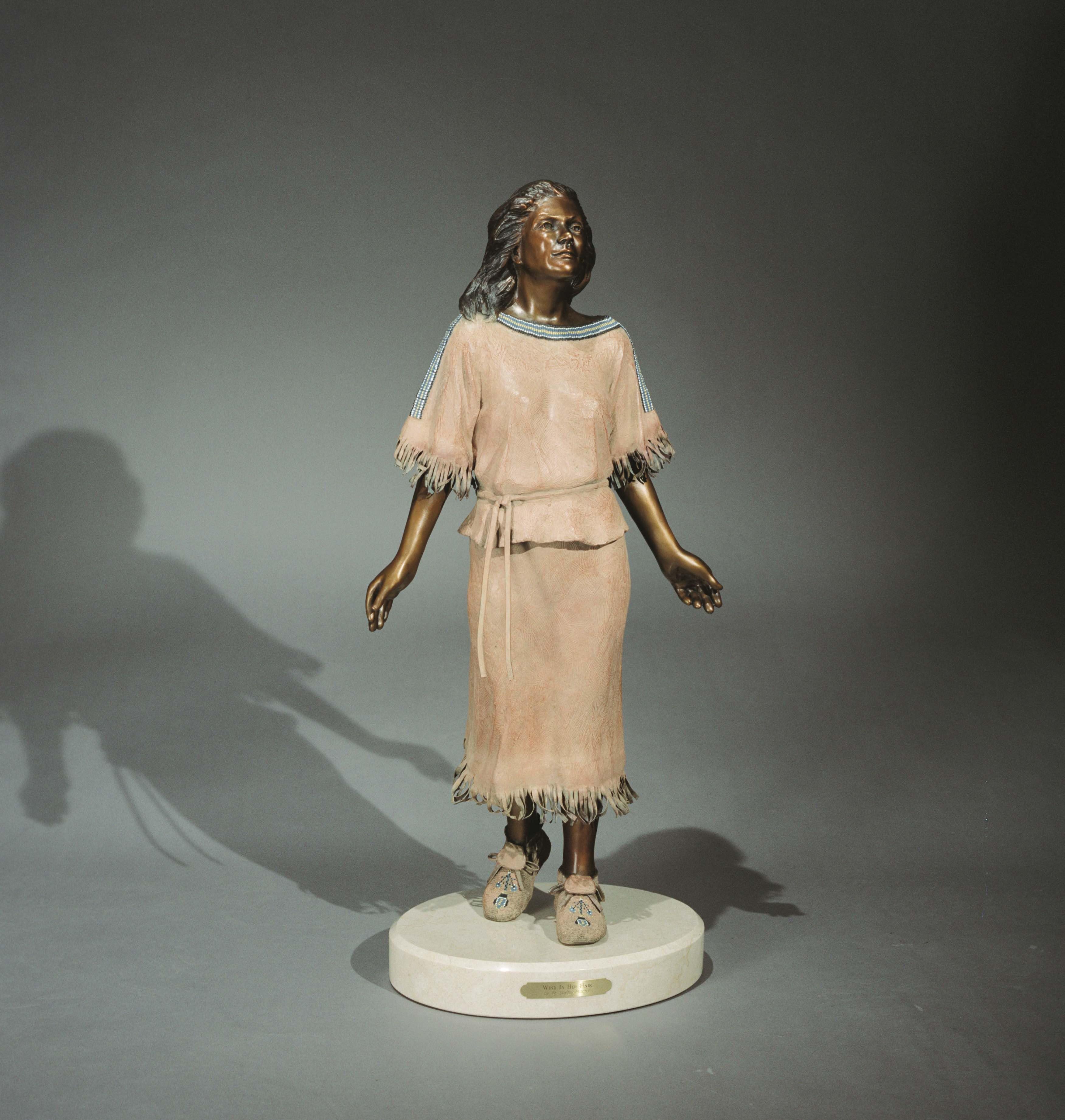 W Stanley Proctor Figurative Sculpture - WIND IN HER HAIR