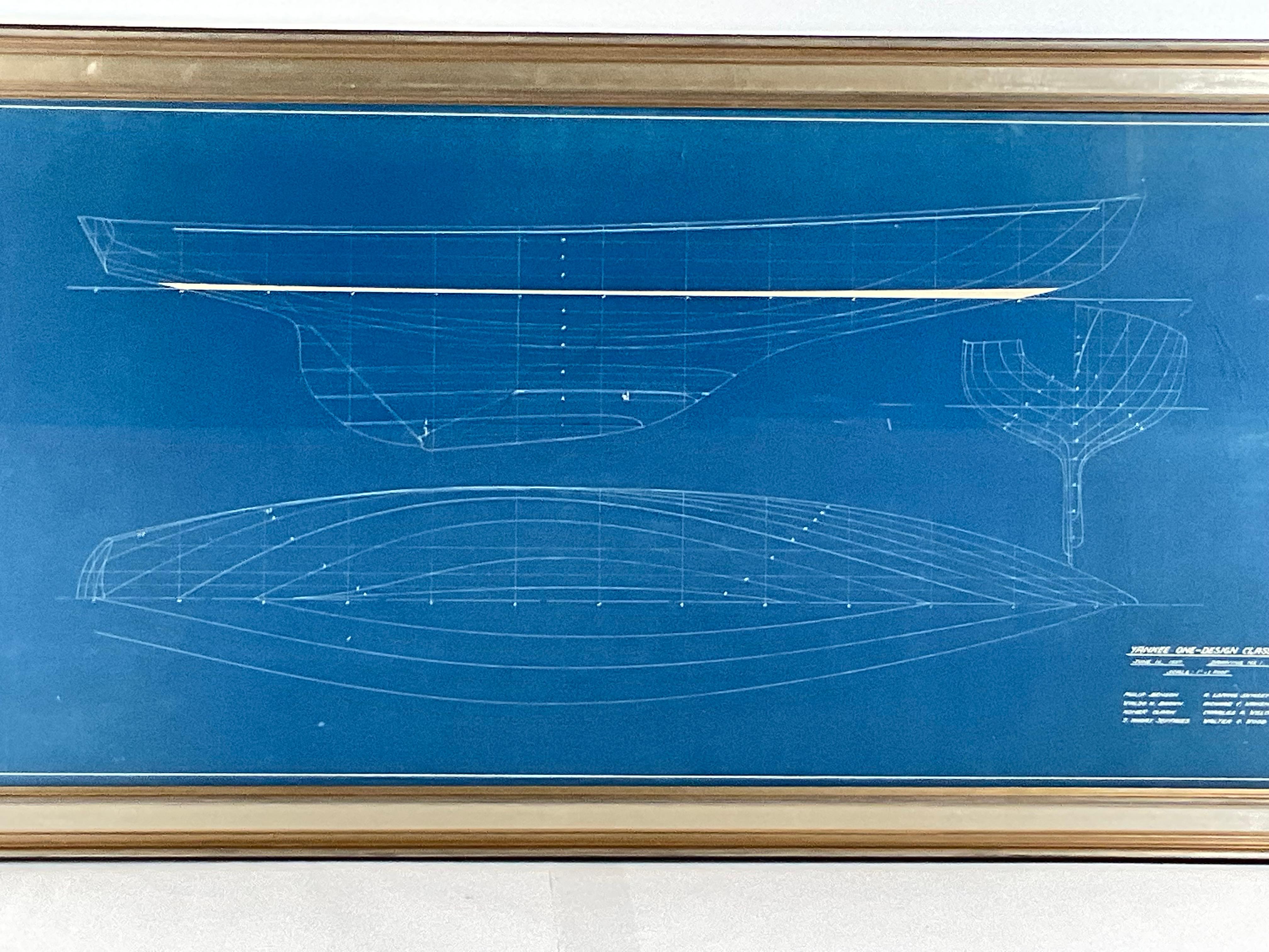 Starling Burgess Yankee Ein Design Class Blaudruck im Zustand „Gut“ im Angebot in Norwell, MA