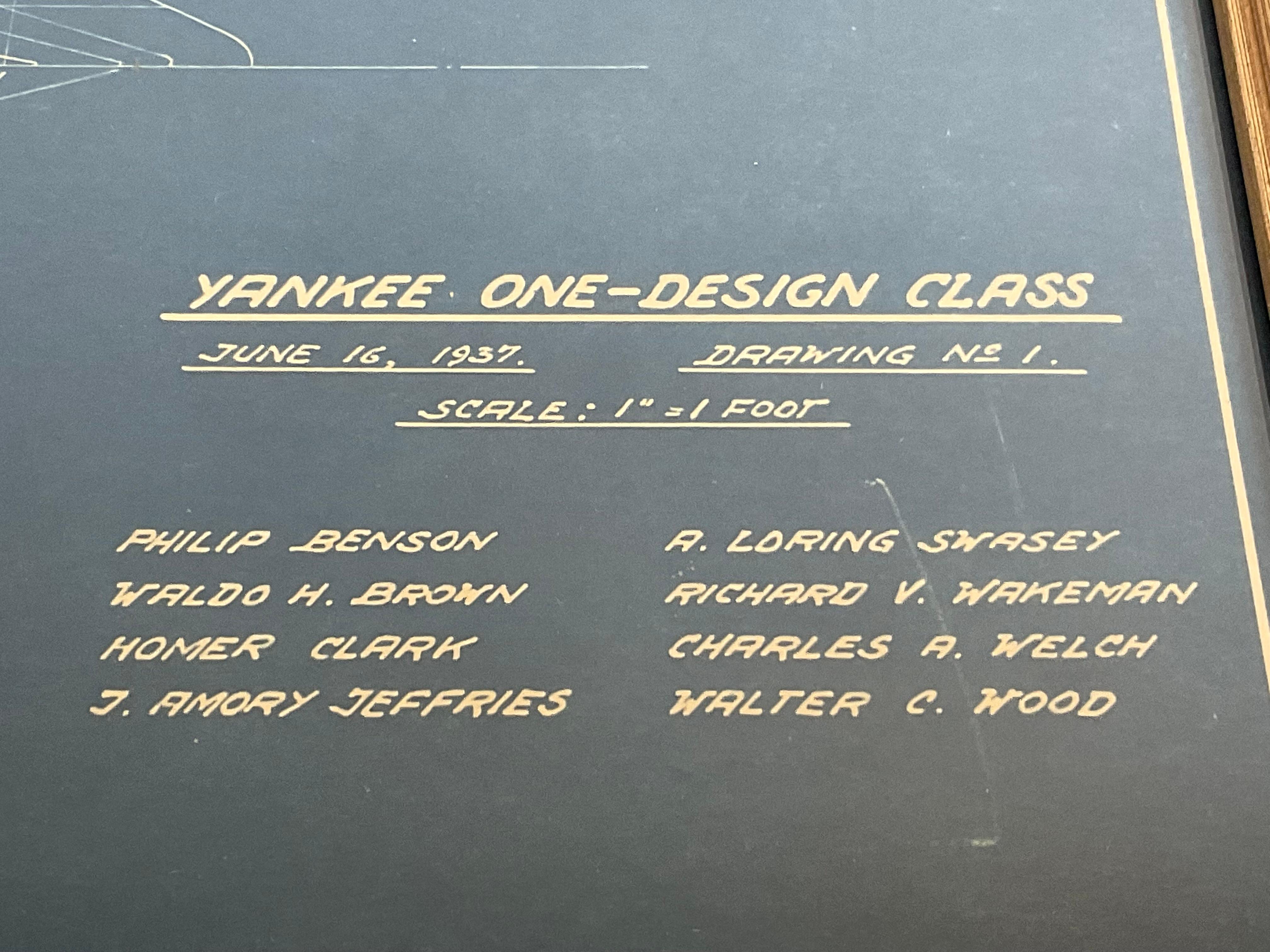 Paper W. Starling Burgess Yankee One Design Class Blueprint For Sale