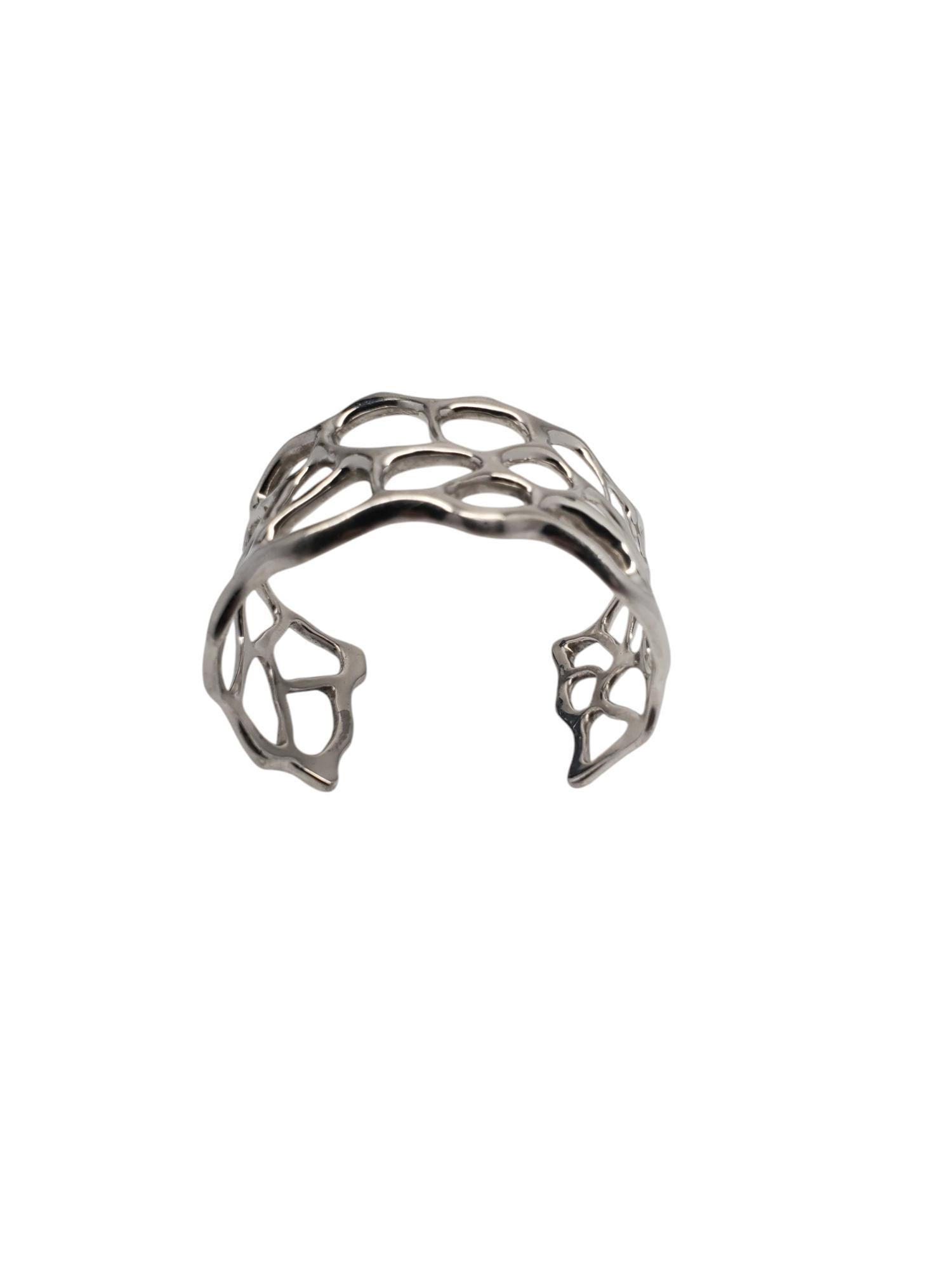 W Bracciale in argento sterling con design aperto astratto moderno #20763 in vendita 1