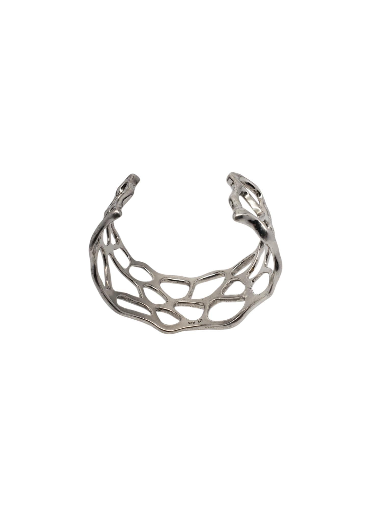 W Bracciale in argento sterling con design aperto astratto moderno #20763 in vendita 2