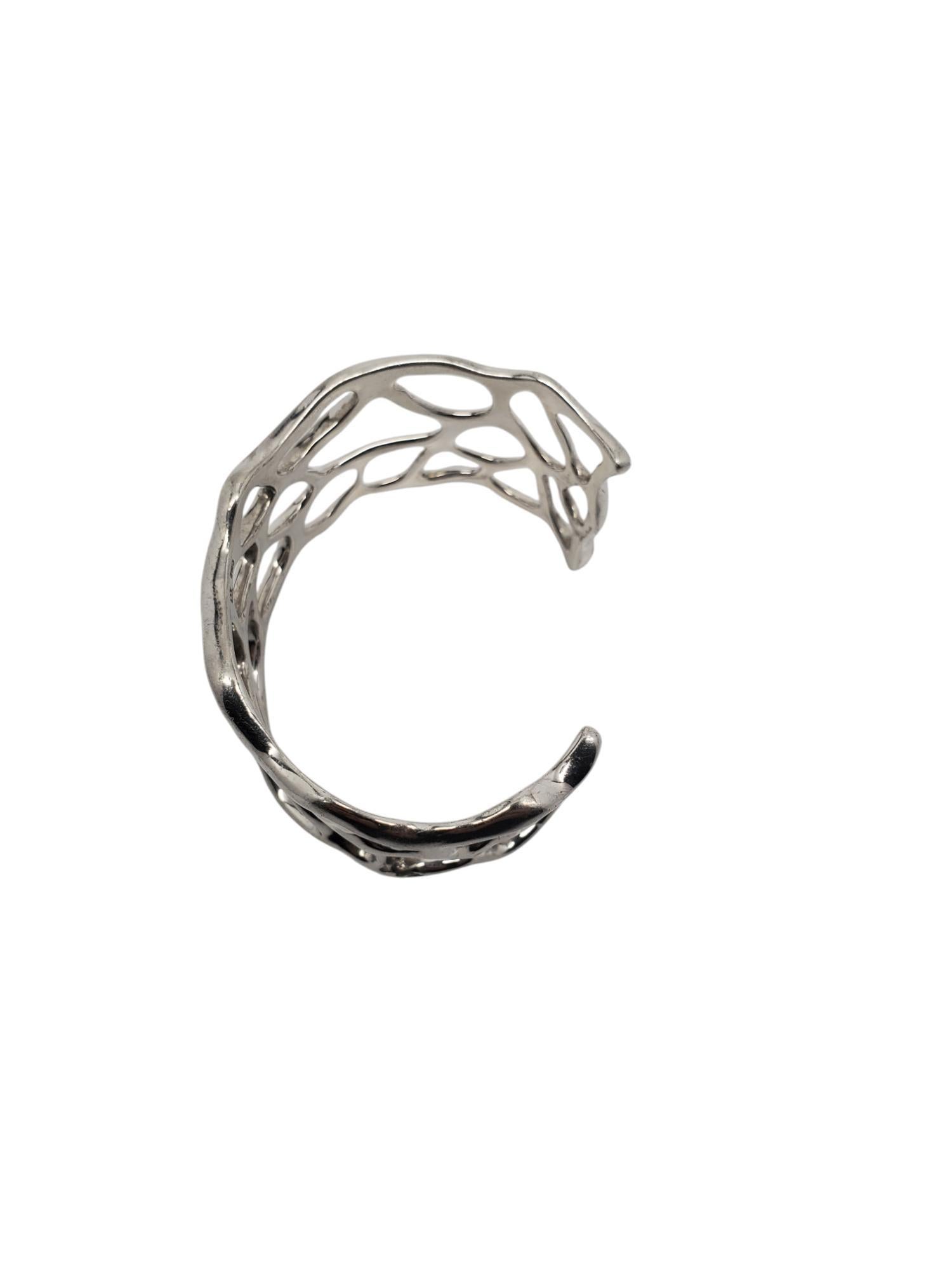 W Bracciale in argento sterling con design aperto astratto moderno #20763 in vendita 3
