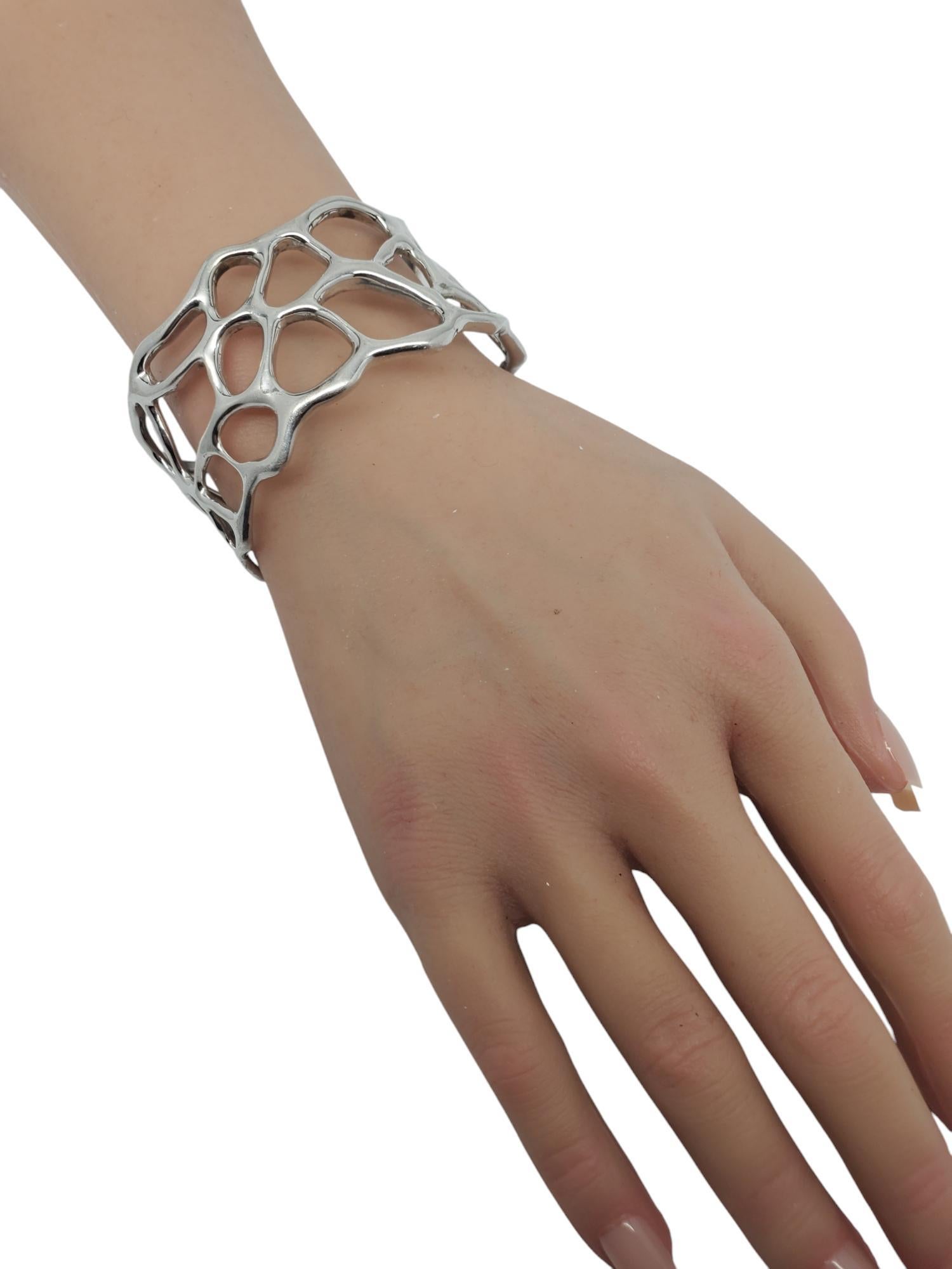 W Bracciale in argento sterling con design aperto astratto moderno #20763 in vendita 4