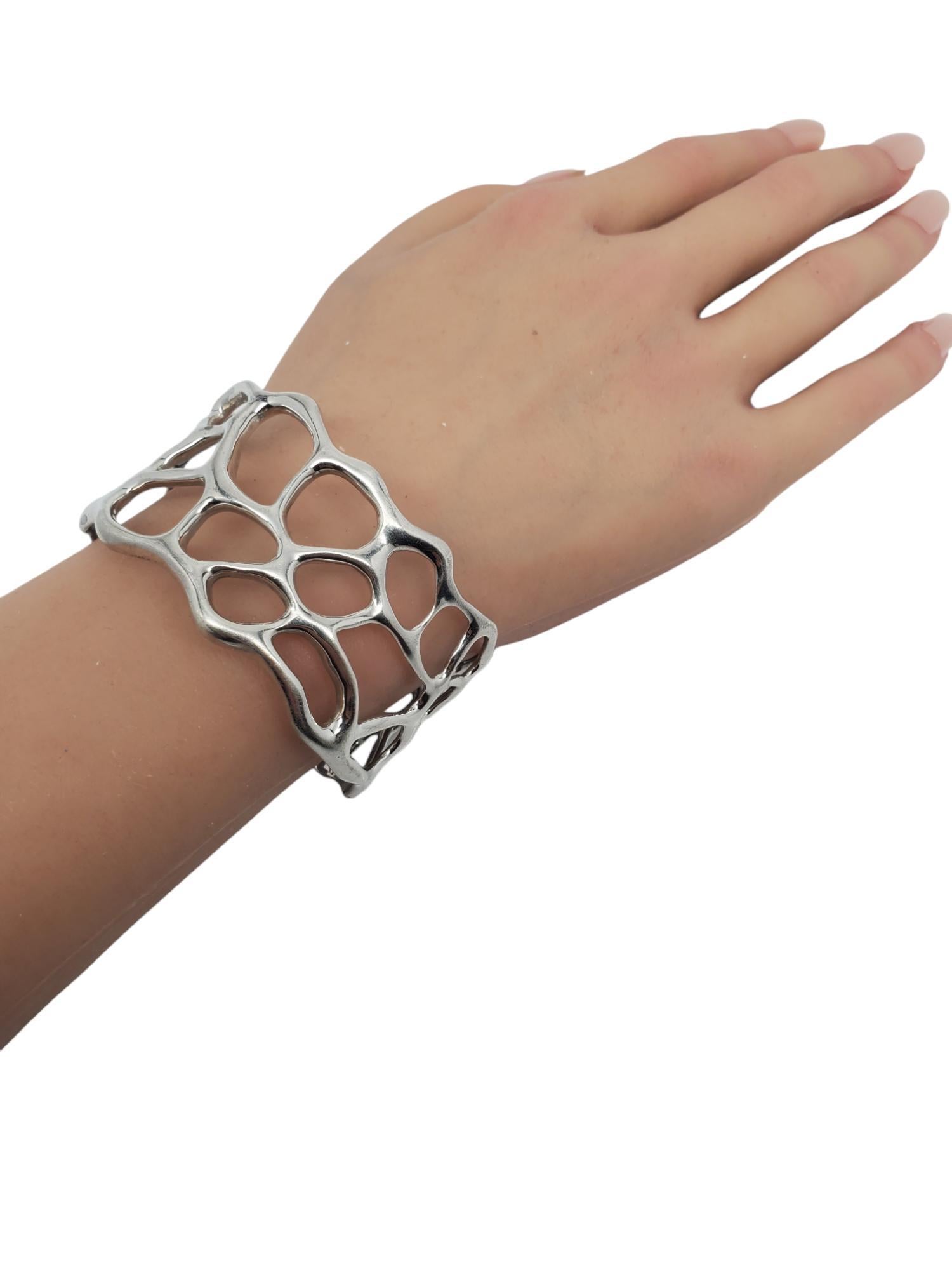 W Bracciale in argento sterling con design aperto astratto moderno #20763 in vendita 5