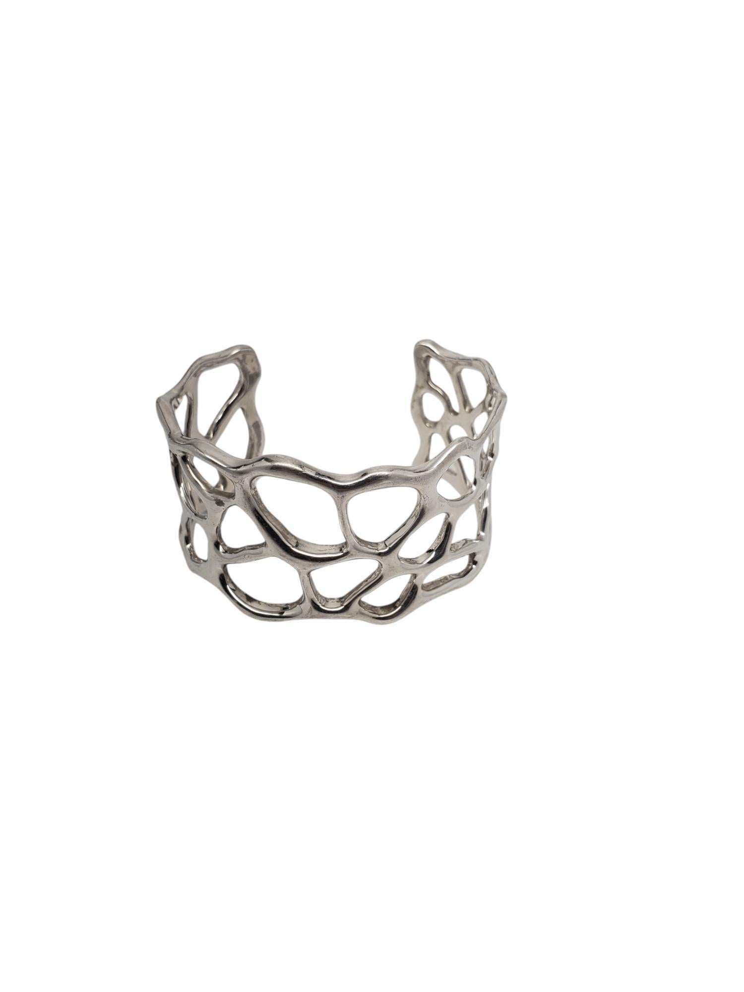 W Bracciale in argento sterling con design aperto astratto moderno #20763 in vendita