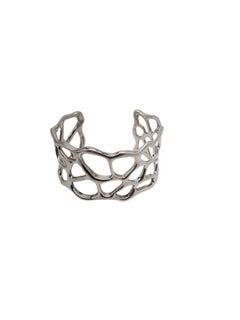 Modernes, abstraktes, offenes Sterlingsilber-Manschettenarmband #20763, W