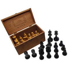 W. T. Pinney "Liberty" Club Chess Set in Original Box, circa 1940-1945