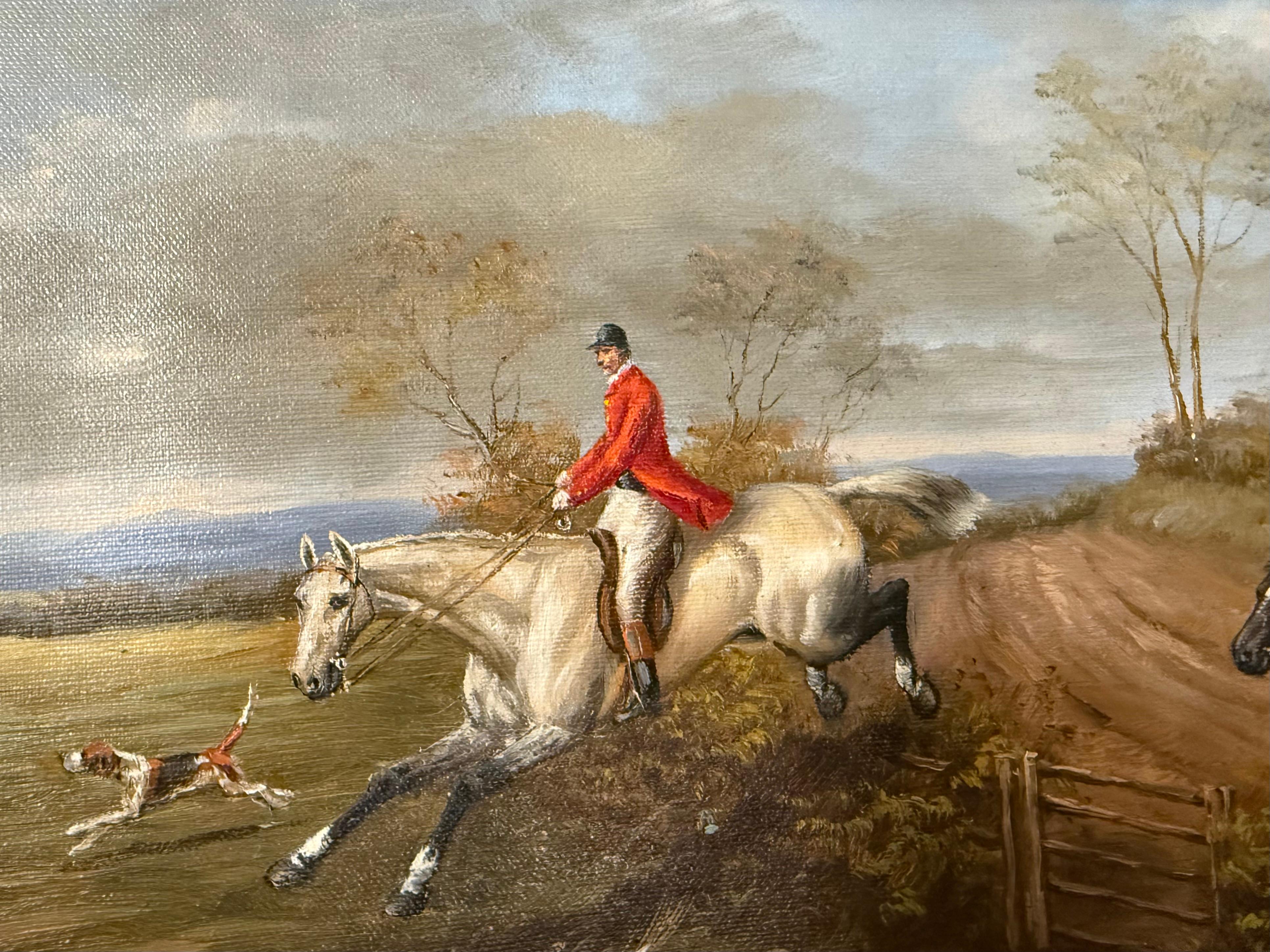 Britische Schuljagd-Szene im traditionellen Stil, 20. (Englische Schule), Painting, von W. Thomas