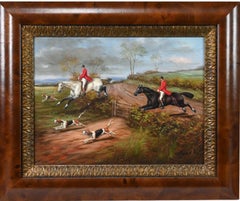 Escena de caza de escuela británica de estilo tradicional, siglo XX