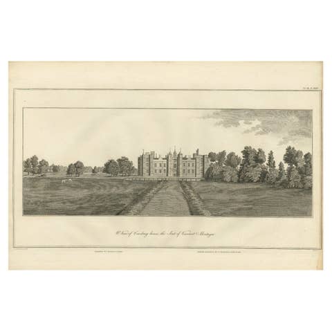 West View of Cowdray House – Historic Sussex Estate Engraving, 1796