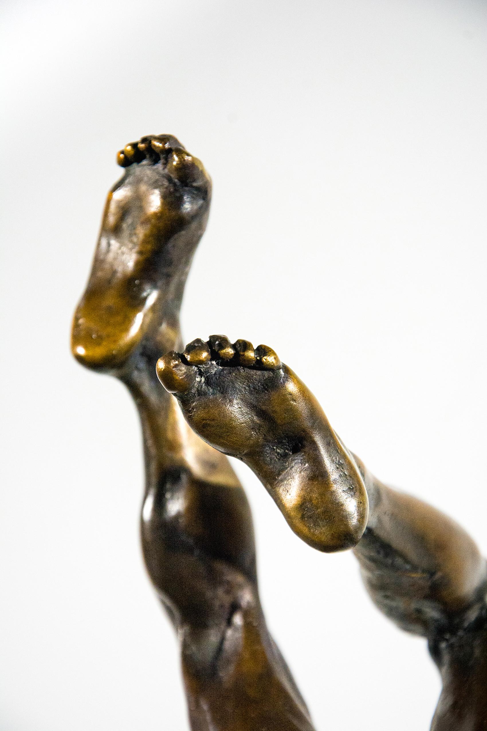 Yearning 1/9 - male, nude, figurative, statuette, bronze sculpture 2