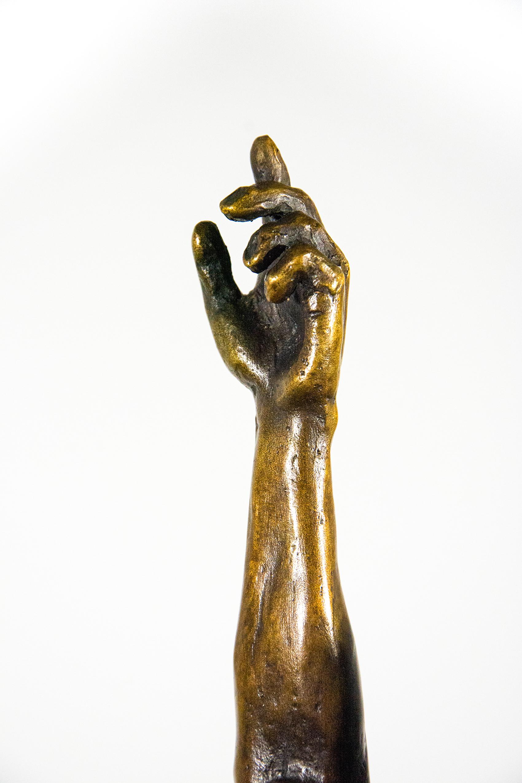 Yearning 1/9 - male, nude, figurative, statuette, bronze sculpture 4