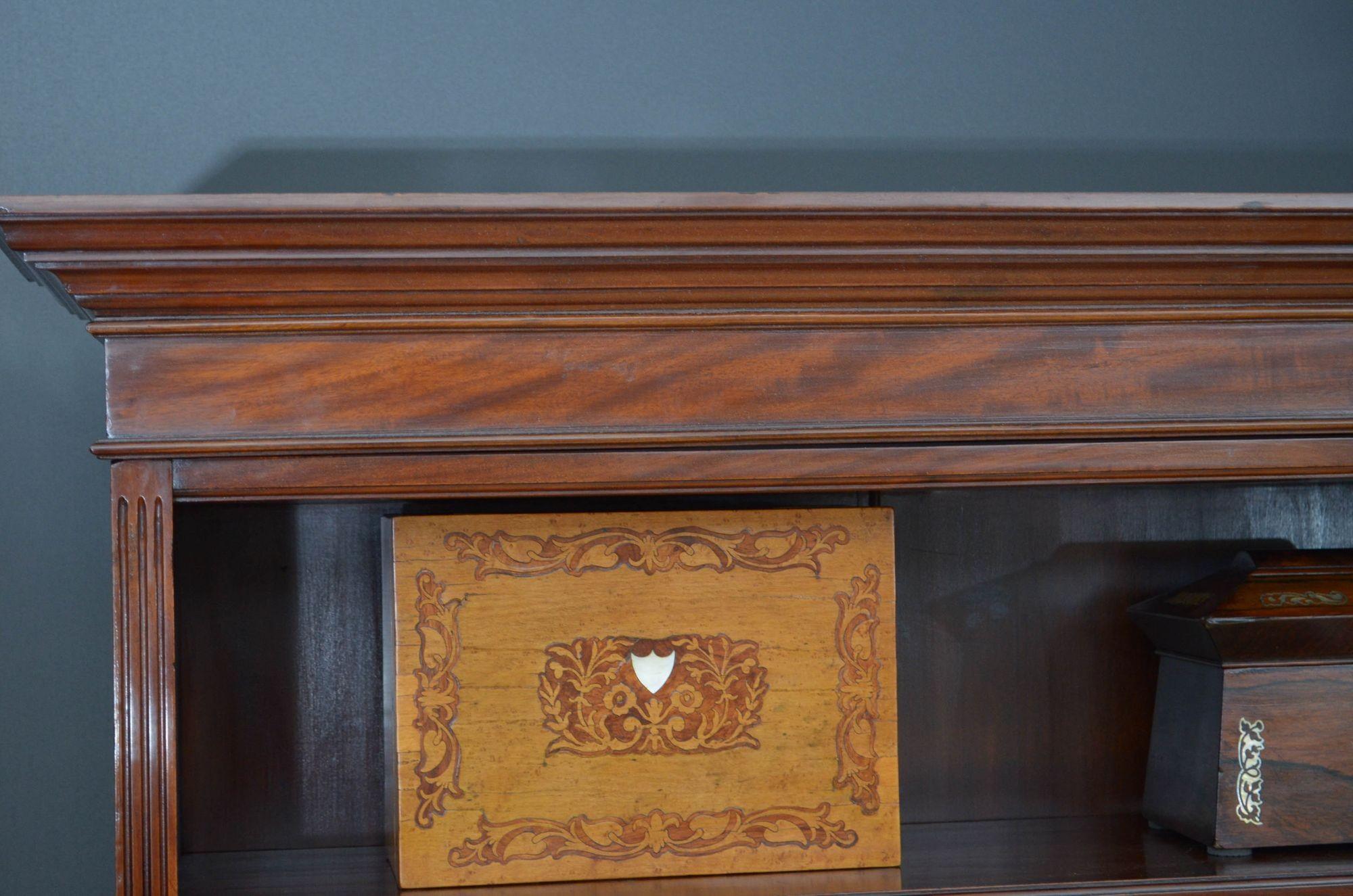 W. Walker & Sons Solid Mahogany Bookcase In Good Condition In Whaley Bridge, GB