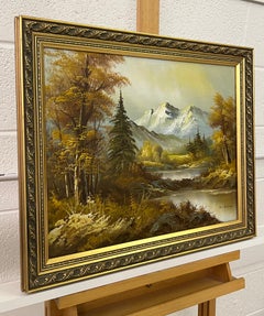Oil Painting of Mountain and Forest Landscape by 20th Century Artist
