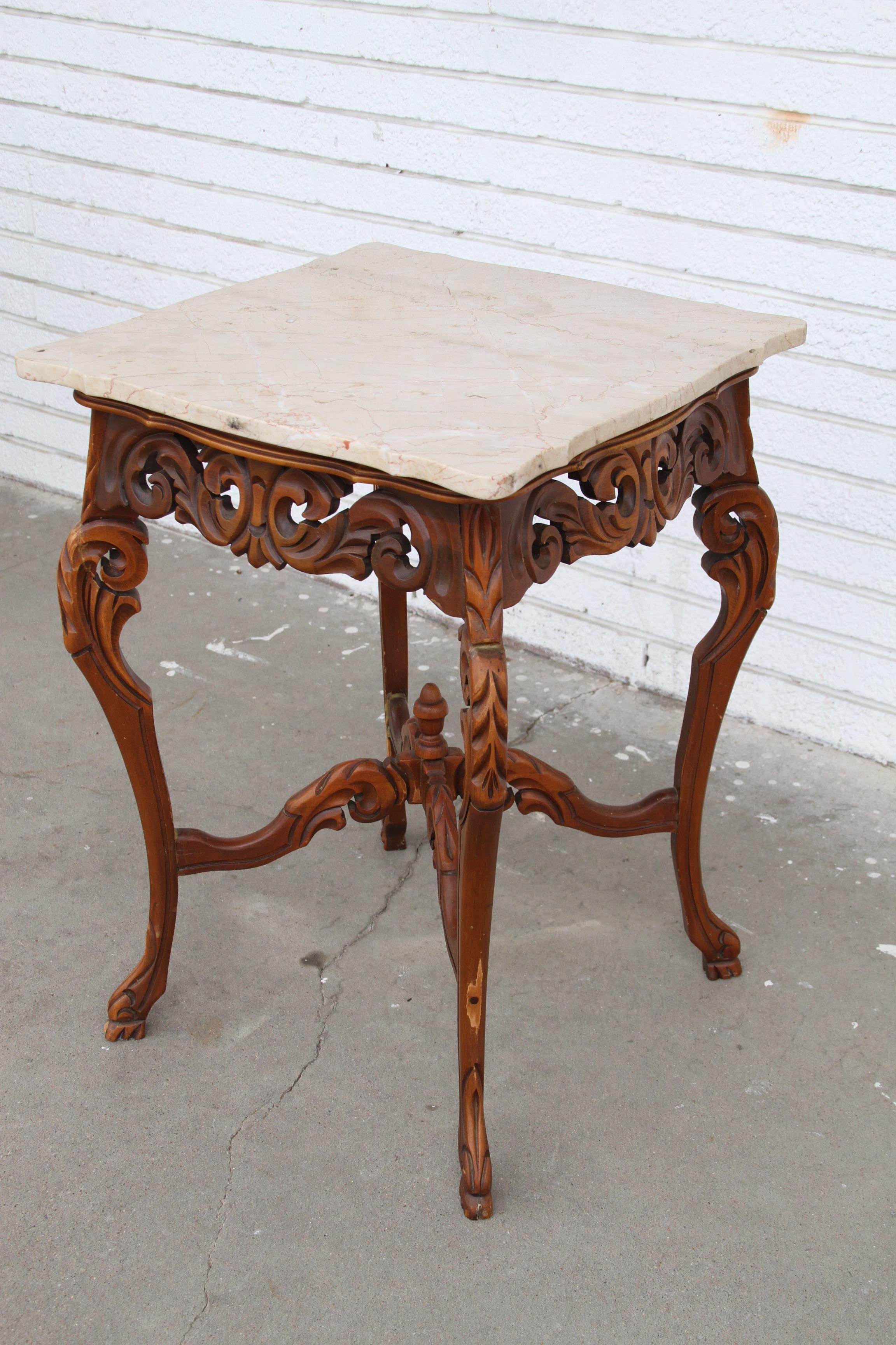 W & Z Rococo Style Marble Entry or Side Table For Sale 5