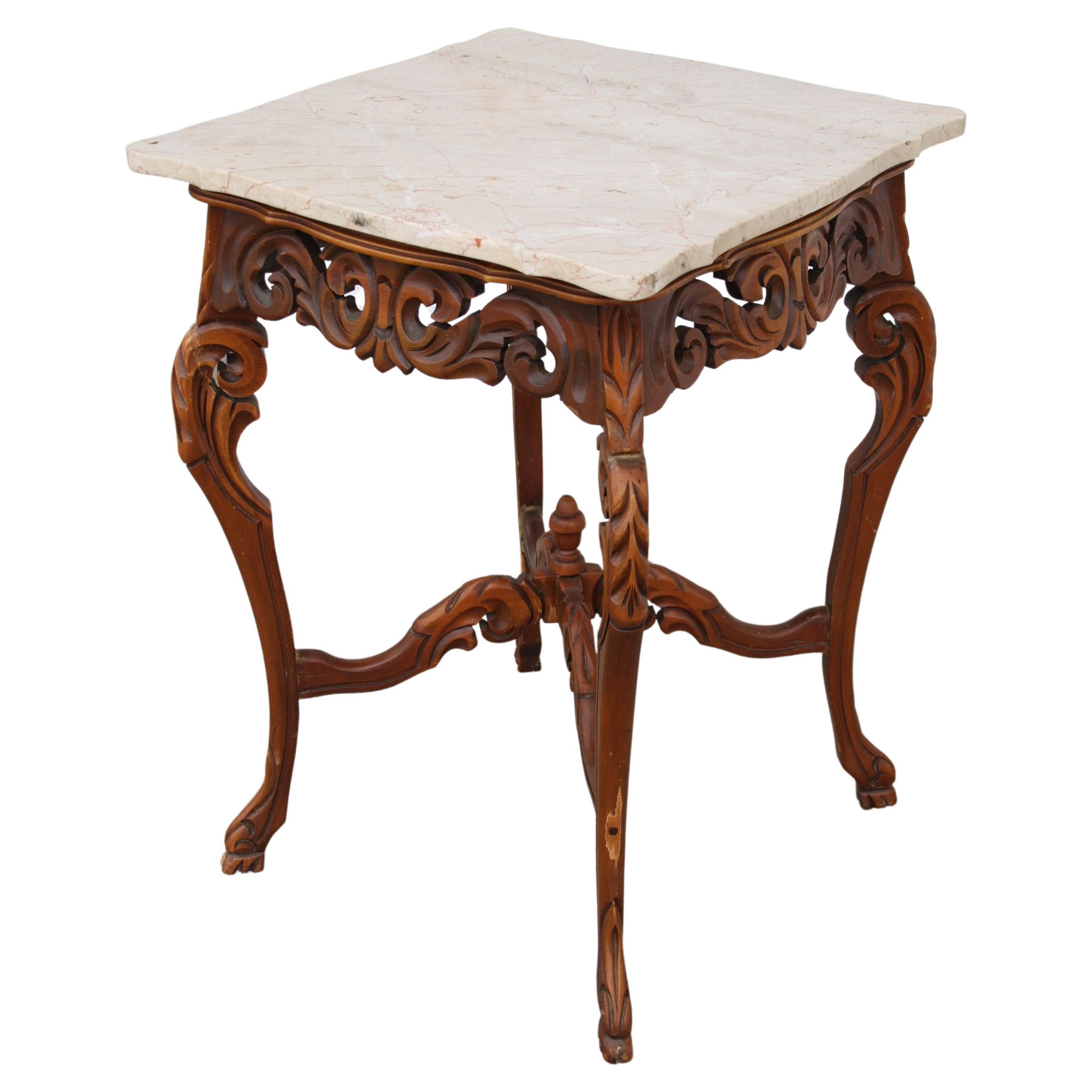 W & Z Rococo Style Marble Entry or Side Table