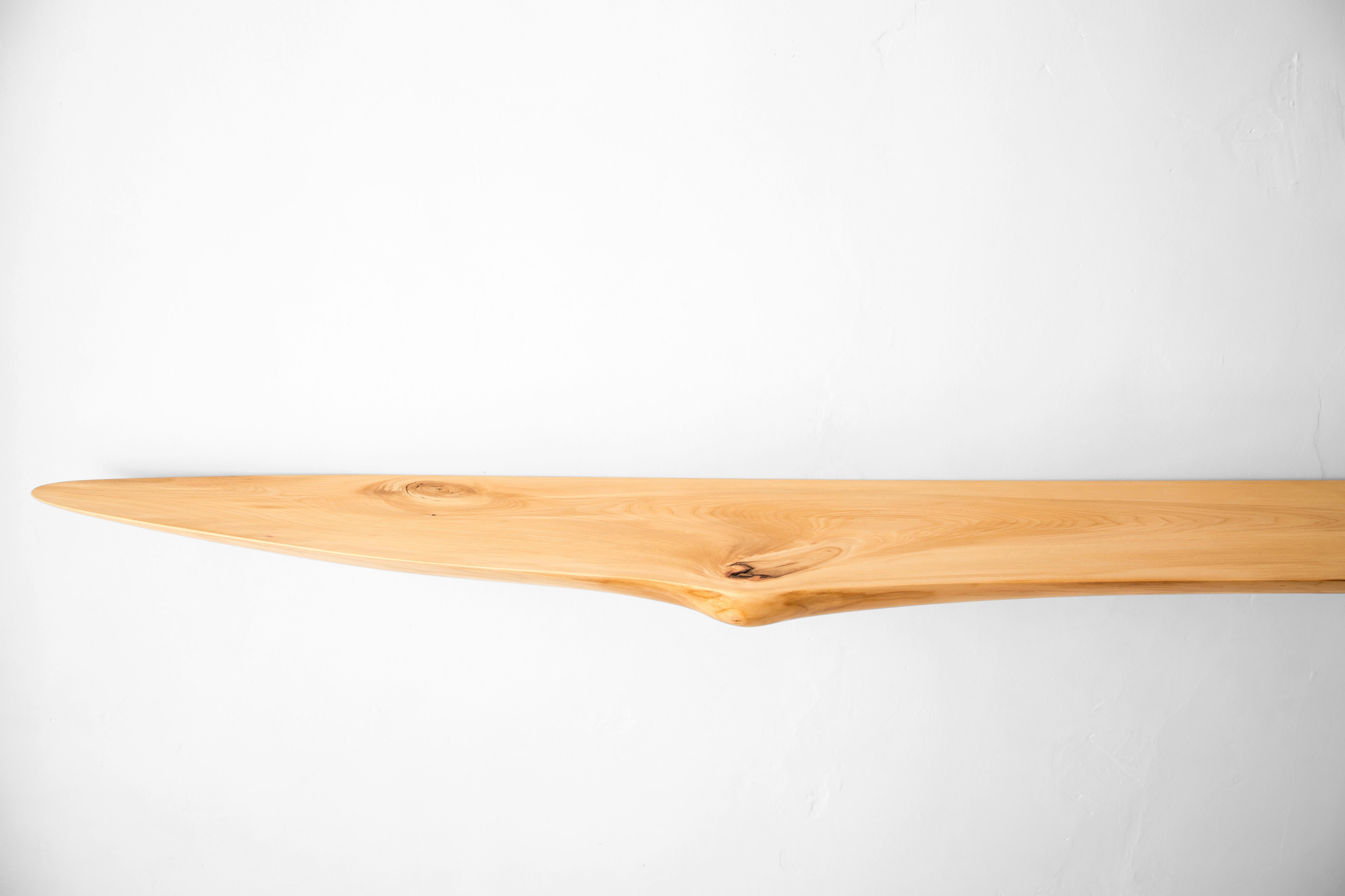 Post-Modern W1013 Wall Hanging Shelf in Wych Elm Wood by Jörg Pietschmann For Sale
