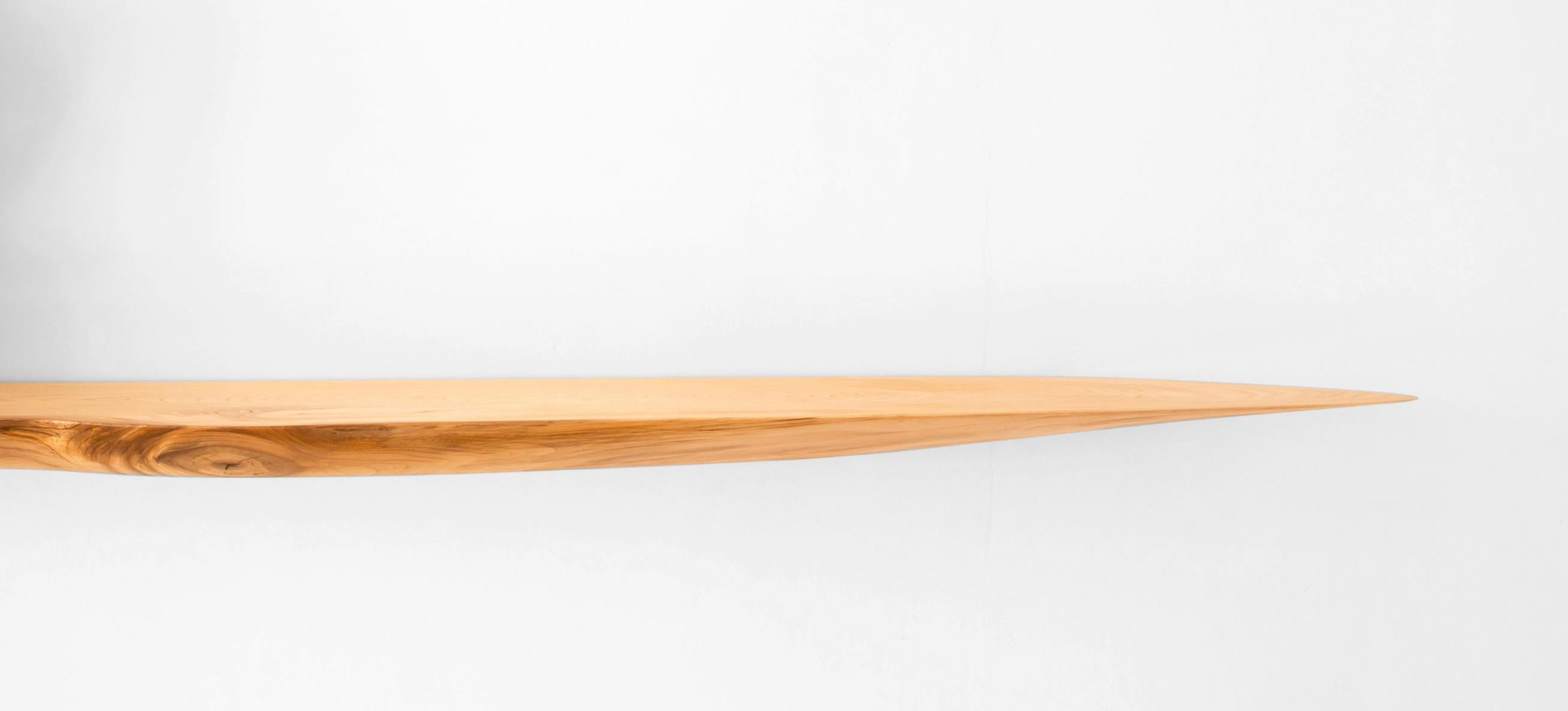 W1013 Wall Hanging Shelf in Wych Elm Wood by Jörg Pietschmann In Excellent Condition For Sale In Geneve, CH