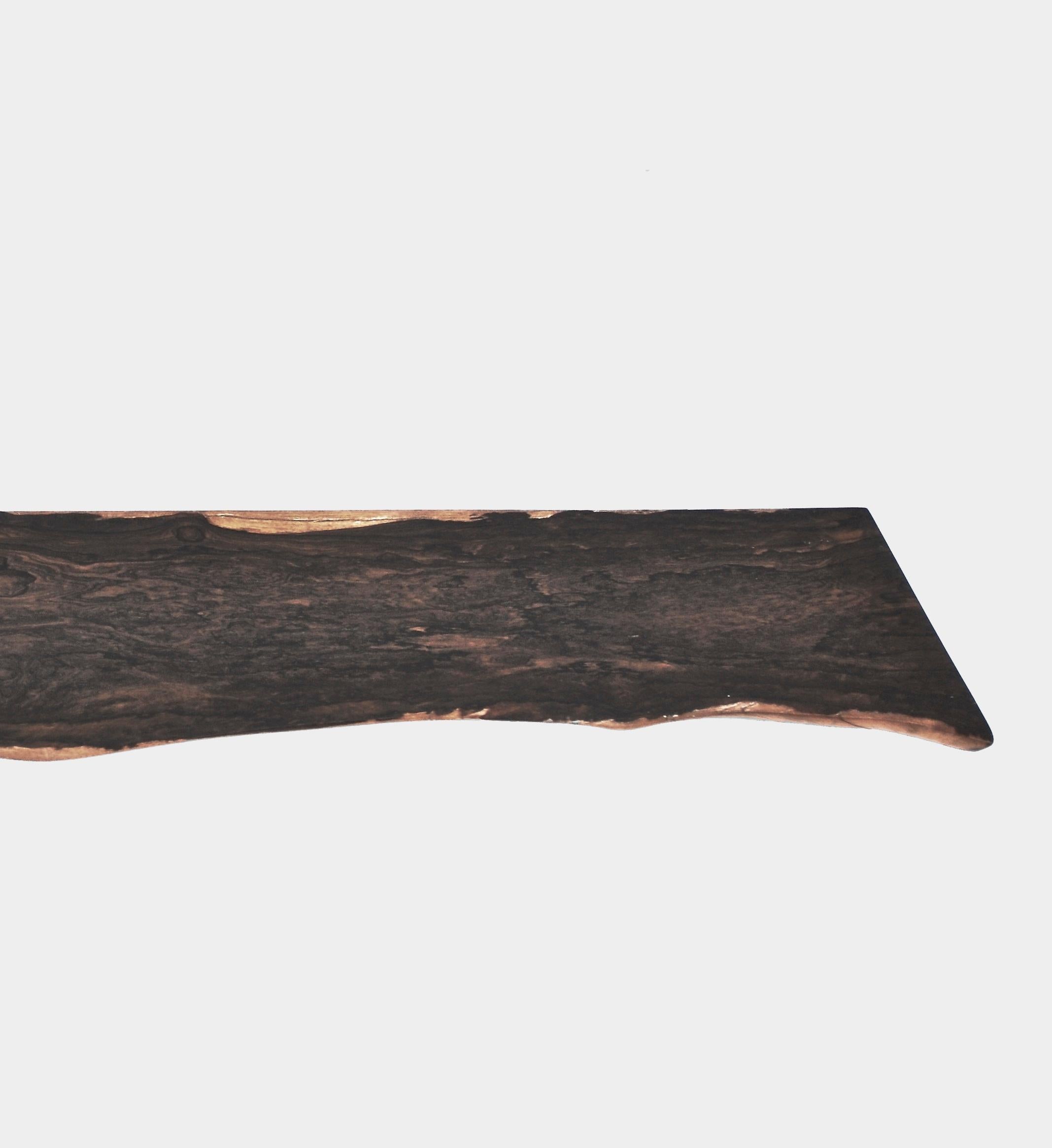 Tedesco W1224 Wall Hanging Shelf in Zirikote Dark Wood by Jörg Pietschmann in vendita