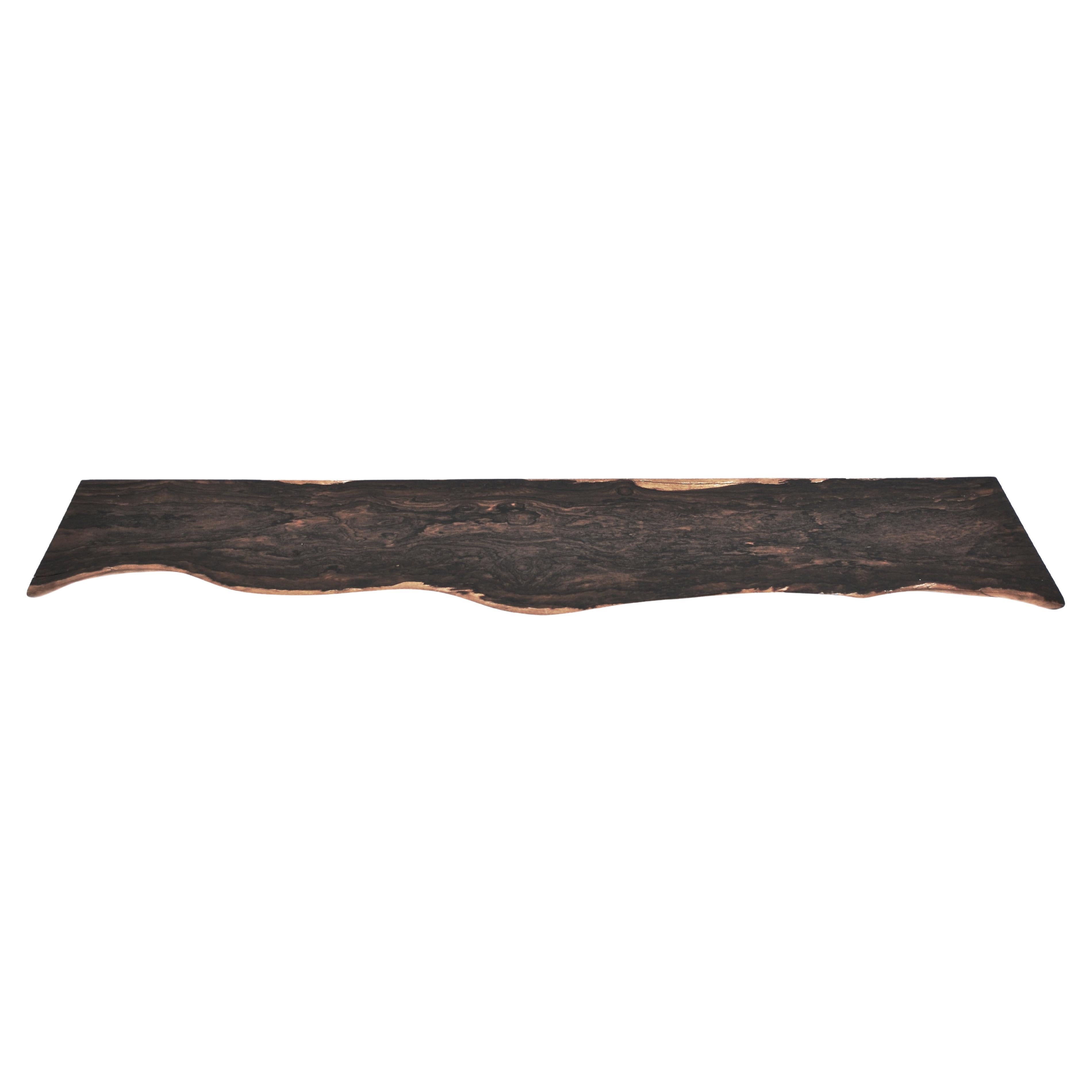 W1224 Wall Hanging Shelf in Zirikote Dark Wood by Jörg Pietschmann