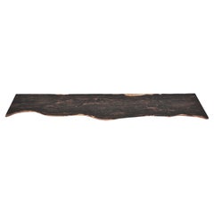W1224 Wall Hanging Shelf in Zirikote Dark Wood by Jörg Pietschmann