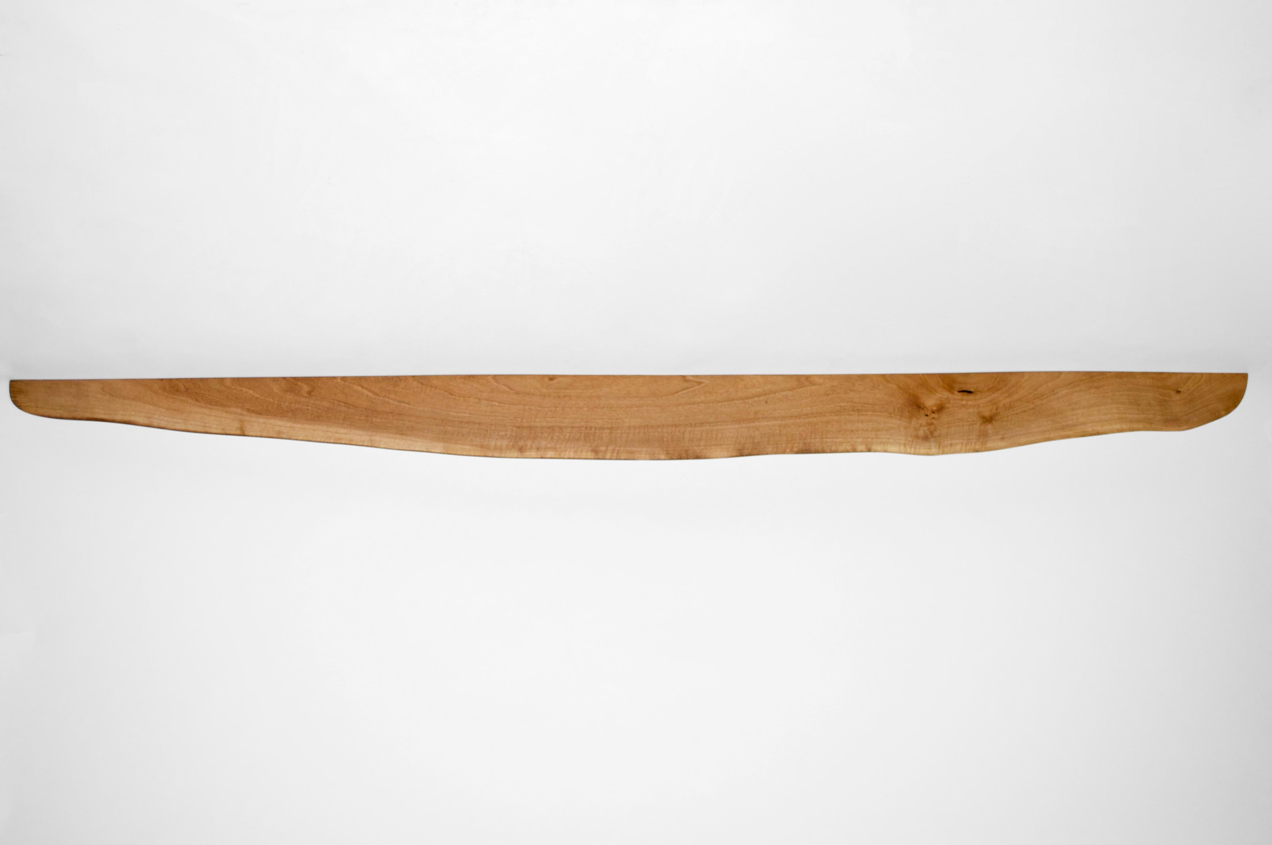 W1254 Wall Hanging Shelf in European Walnut Wood by Jörg Pietschmann
Dimensions: D 19,5 x W 255 x H 2,5 cm.
Materials: Walnut wood.

All wall shelves include steel pin holders for discreet mounting. Please contact us.

In Pietschmann’s sculptures,