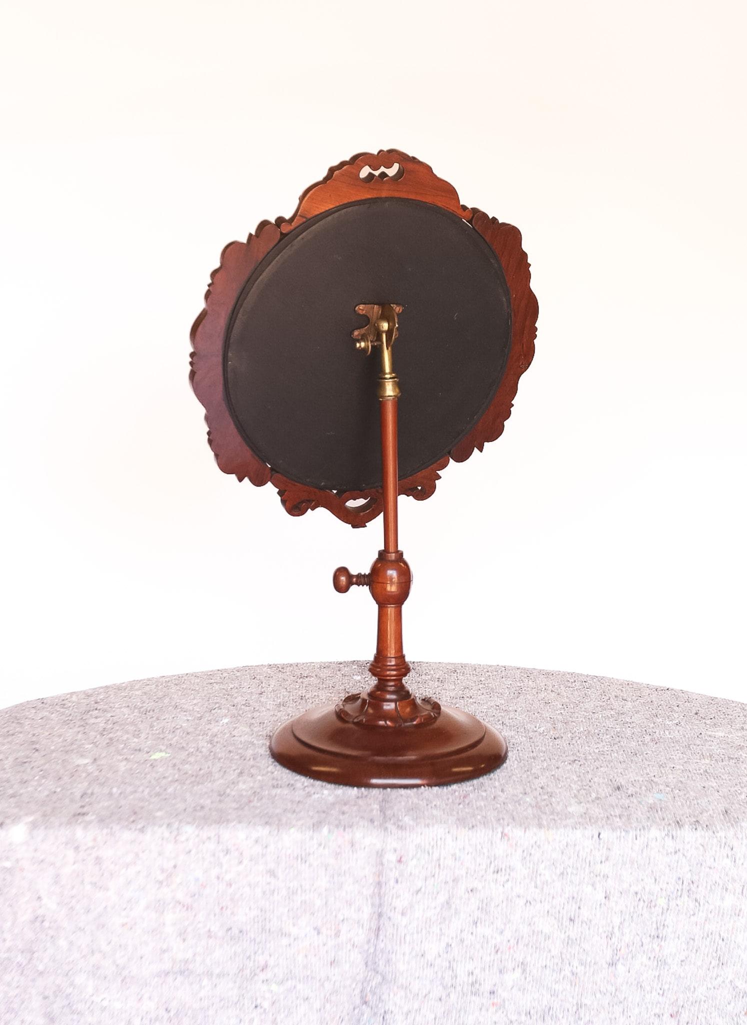 Guglielmo IV Specchio da toilette circolare regolabile d'epoca W1v in mogano in vendita