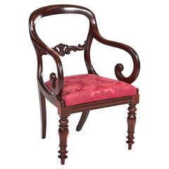 W1v Period Mahogany Desk Elbow Chair