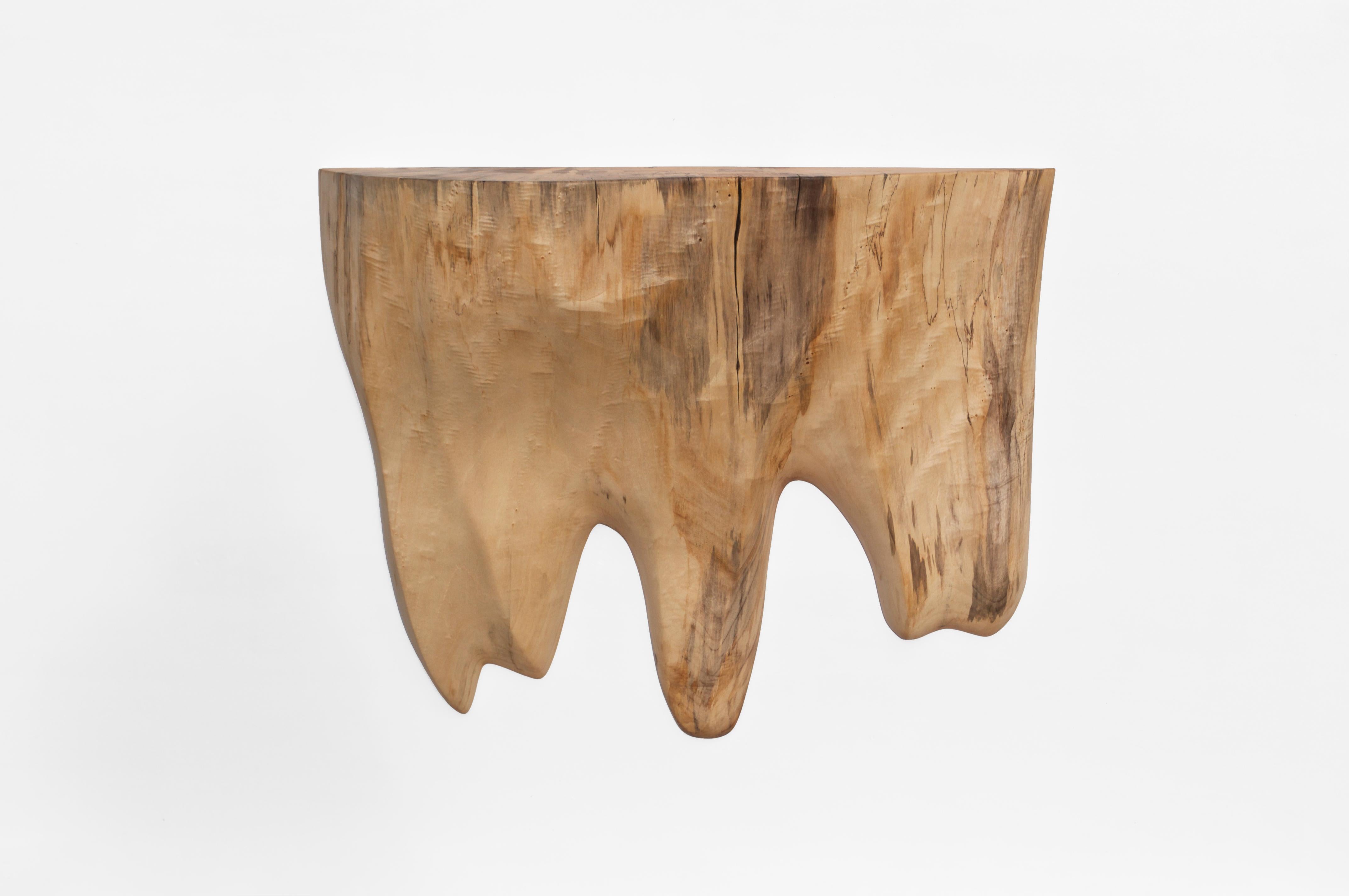 W2310 Wall Hanging Shelf in Natural Poplar Wood by Jörg Pietschmann
Dimensions: D 20 x W 88 x H 70 cm.
Materials: Poplar wood.

In Pietschmann’s sculptures, trees that for centuries were part of a landscape and founded in primordial forces tell