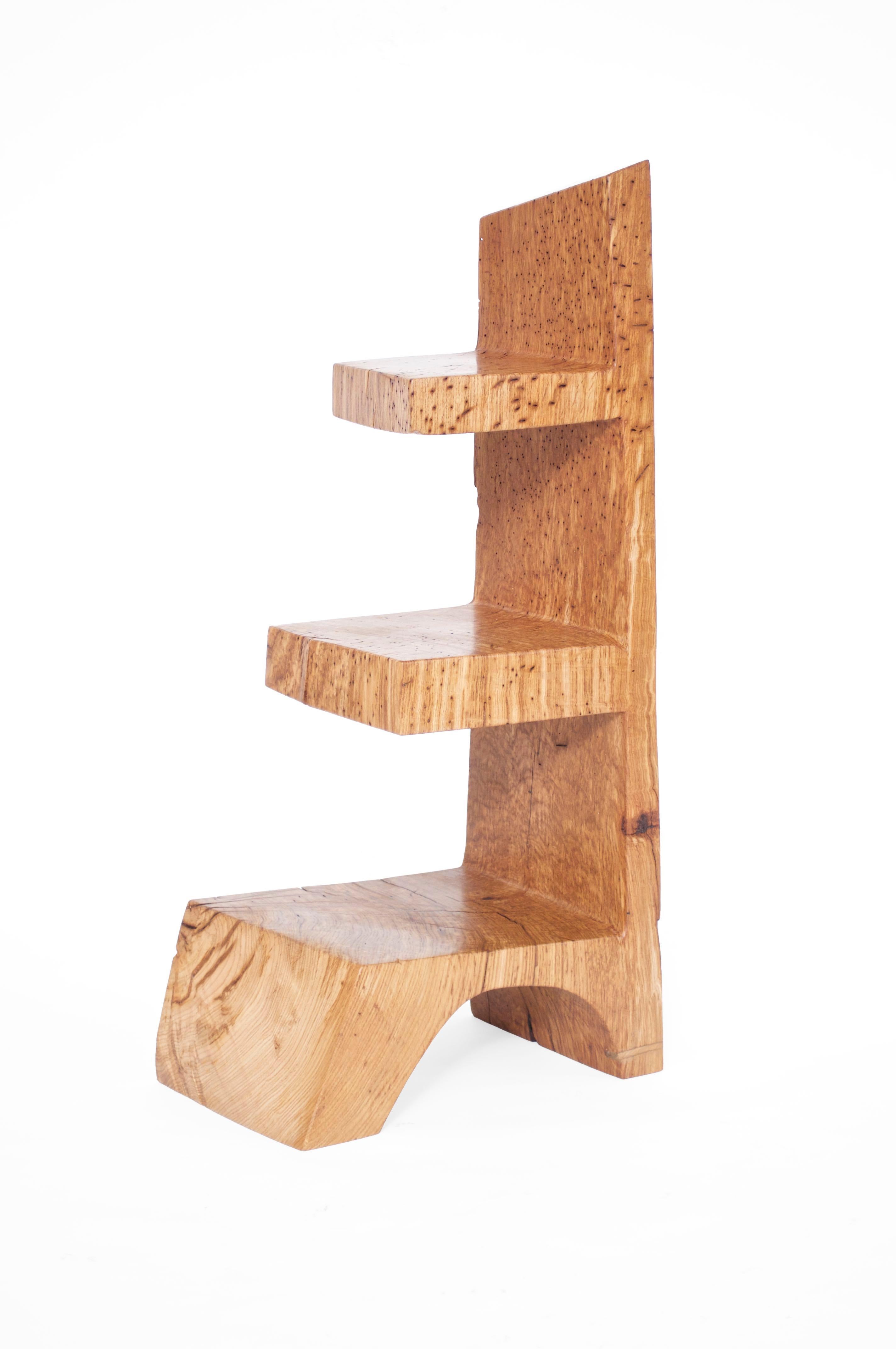 W2343 Vertical Bookcase in Oak Wood by Jörg Pietschmann
Dimensions: D 42 x W 27 x H 91 cm.
Materials: Oak wood.

In Pietschmann’s sculptures, trees that for centuries were part of a landscape and founded in primordial forces tell stories inscribed