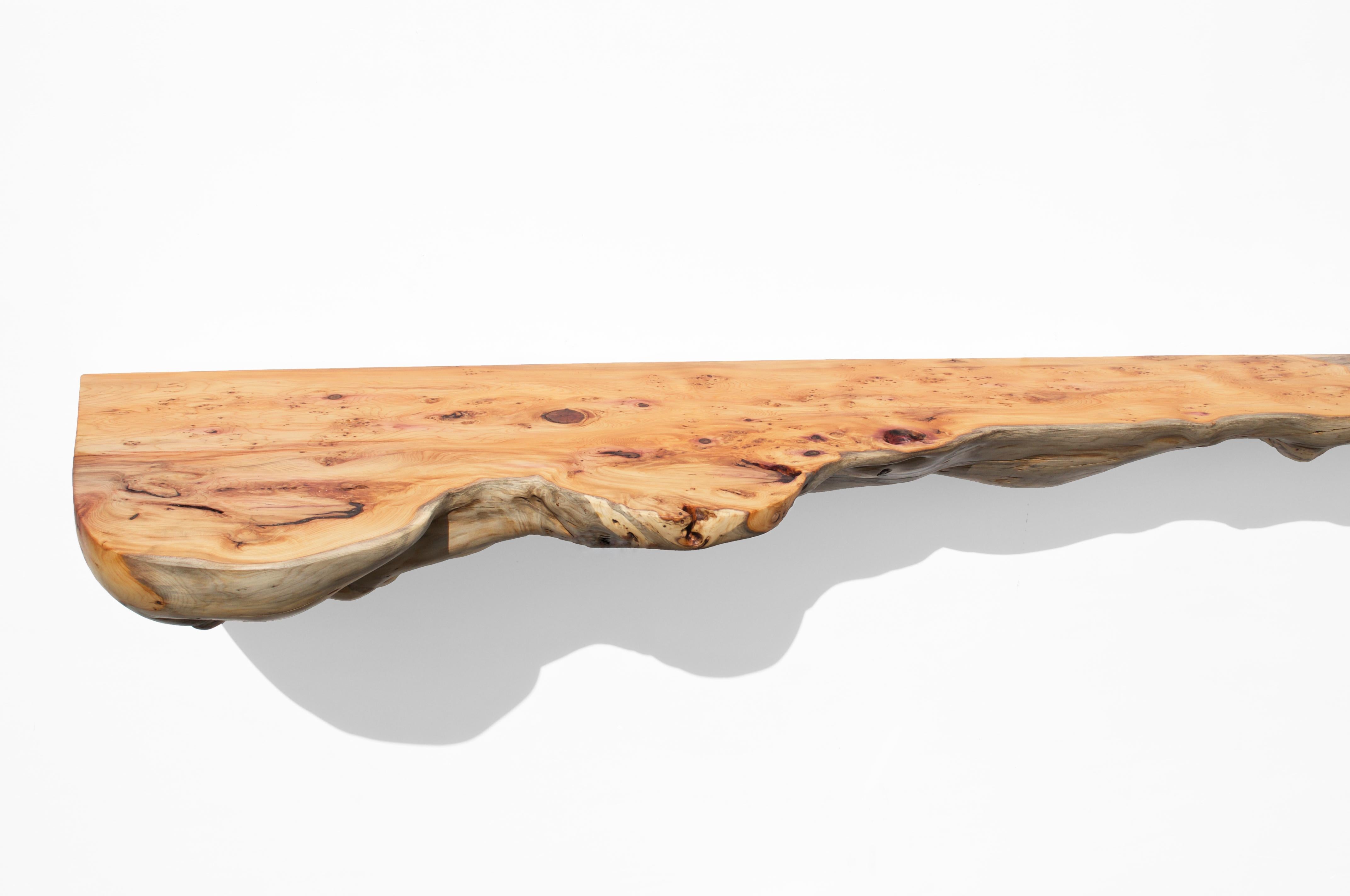 Post-Modern W2360 Wall Hanging Shelf in Yew Wood by Jörg Pietschmann For Sale