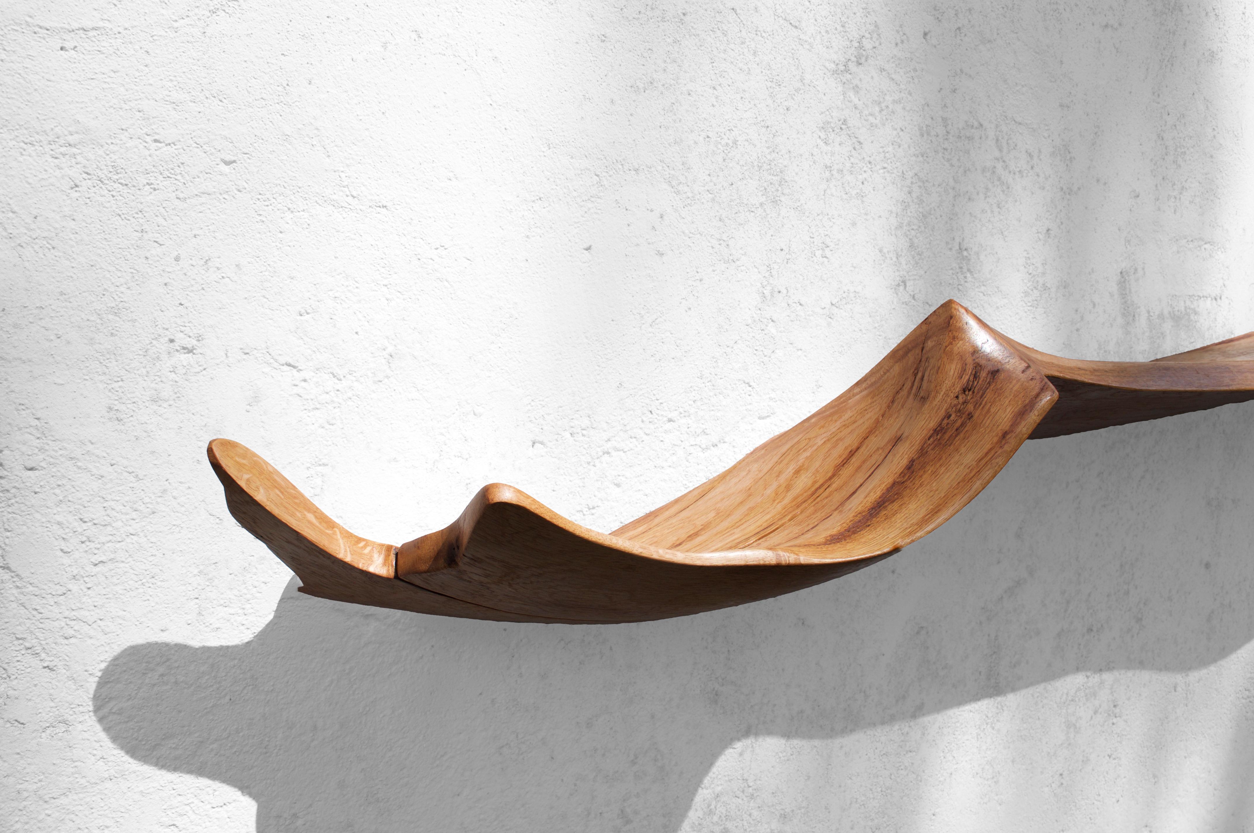Post-Modern W2380 Wall Hanging Shelf in Oak Wood by Jörg Pietschmann For Sale