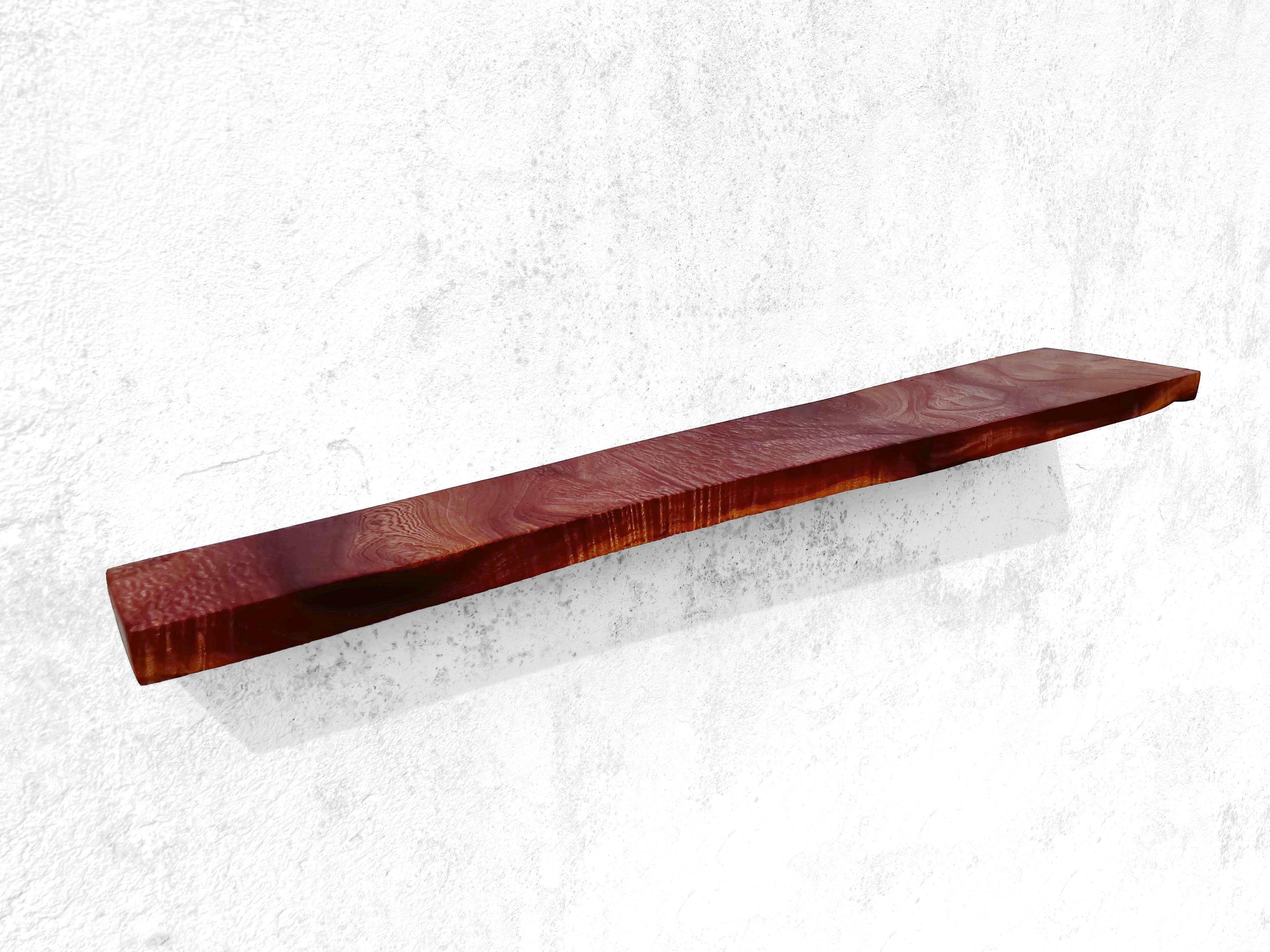 W2423 Wall Hanging Shelf in Teak Wood by Jörg Pietschmann
Dimensions: D 22,5 x W 125 x H 4,5 cm.
Materials: Teak wood.

All wall shelves include steel pin holders for discreet mounting. Please contact us.

In Pietschmann’s sculptures, trees that for