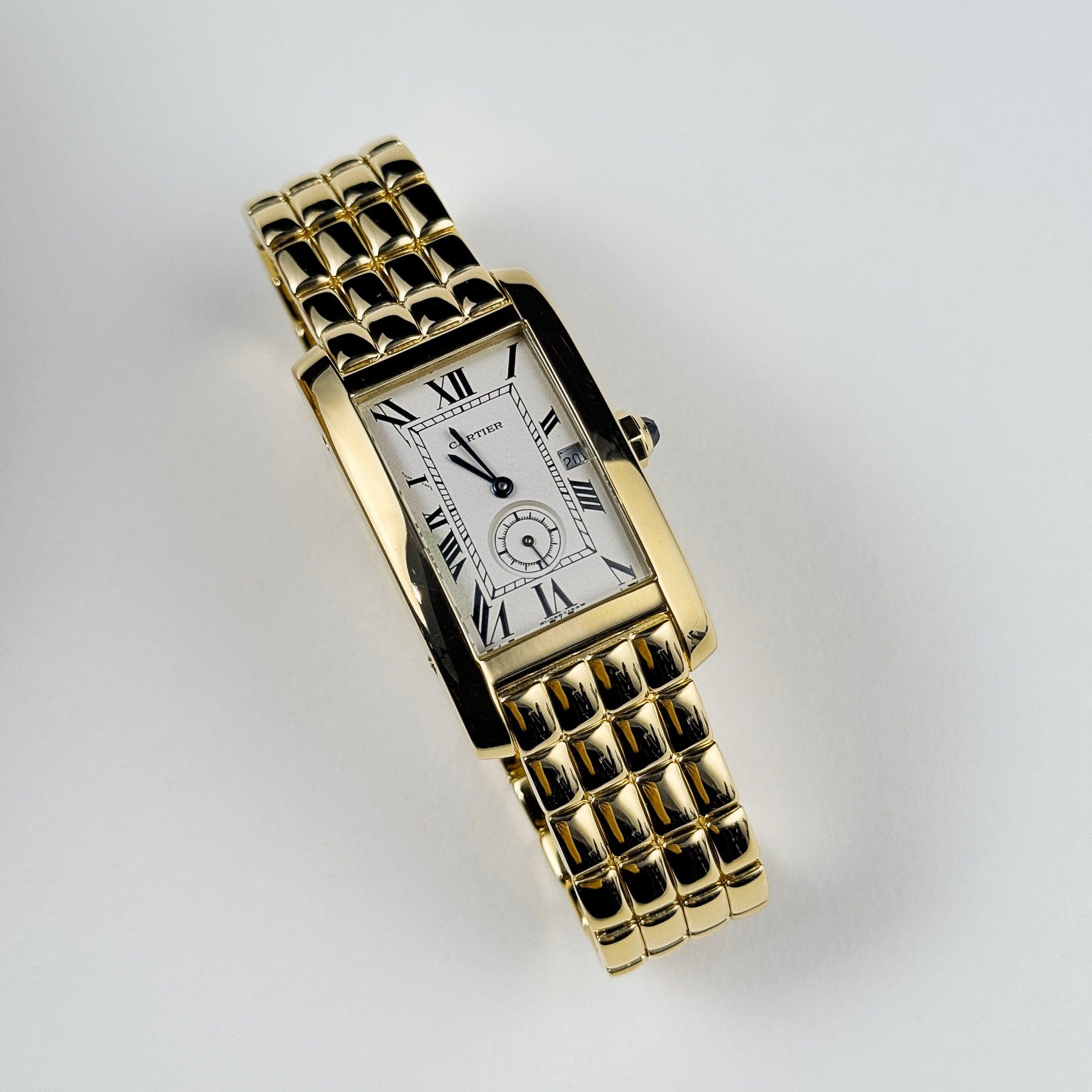 W26001C9 (Pre Naked) 'Tank Américaine' YG Ivory Dial In Good Condition In New York, NY