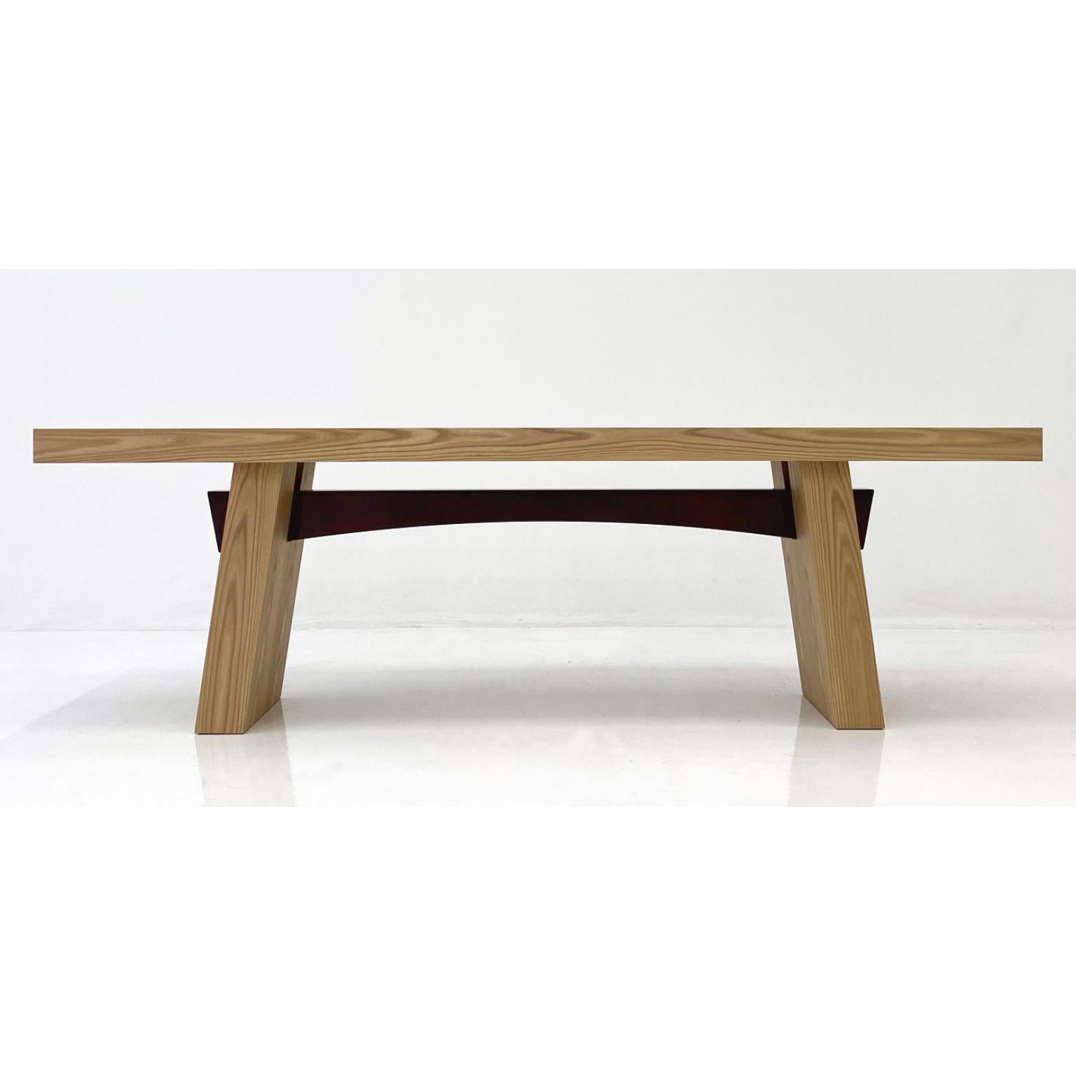 WA 240 Matt Elm And Glossy Oxblood Beam Rectangular Console by Casa Casati 
Dimensions: D 120 x W 380 x H 74 cm. 
Materials: Lacquer, MDF, and elm.

Available in different materials and size options. Please contact us.

A console of generous