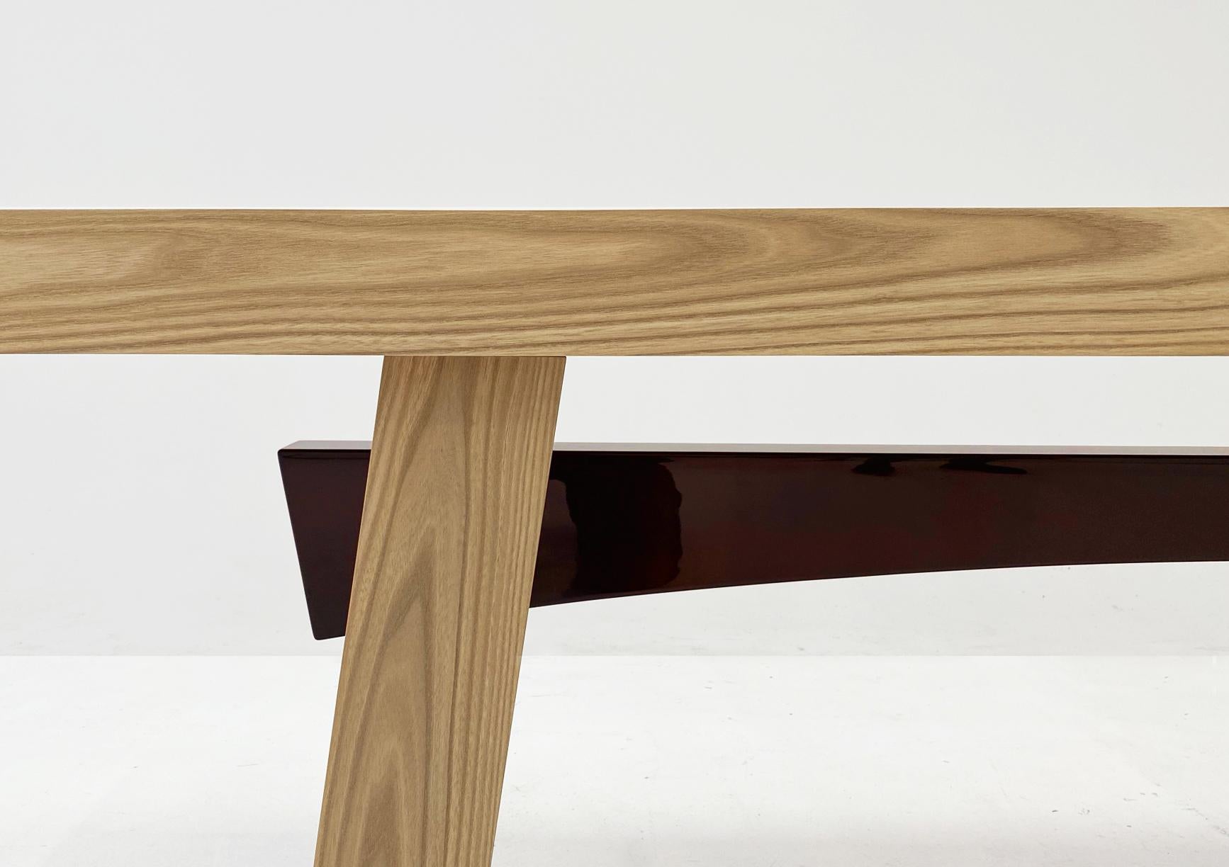 Post-Modern WA 240 Matt Elm And Glossy Oxblood Beam Rectangular Console by Casa Casati For Sale