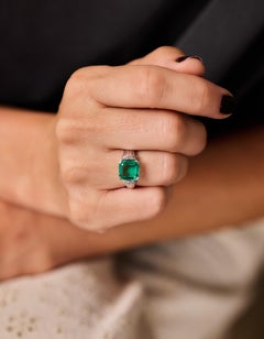 W.A. Bolin 2.70ct Colombian Emerald & Diamond Platinum Ring, 1933
