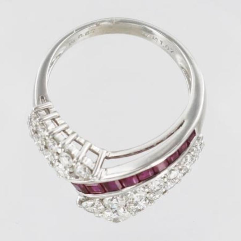 W.A. Bolin ruby and diamond white gold ring For Sale 3