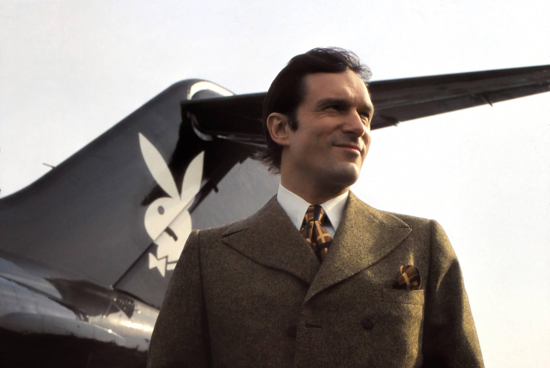 W.A. Greenslade Portrait Photograph - Hugh Hefner With His Playboy Jet Fine Art Print