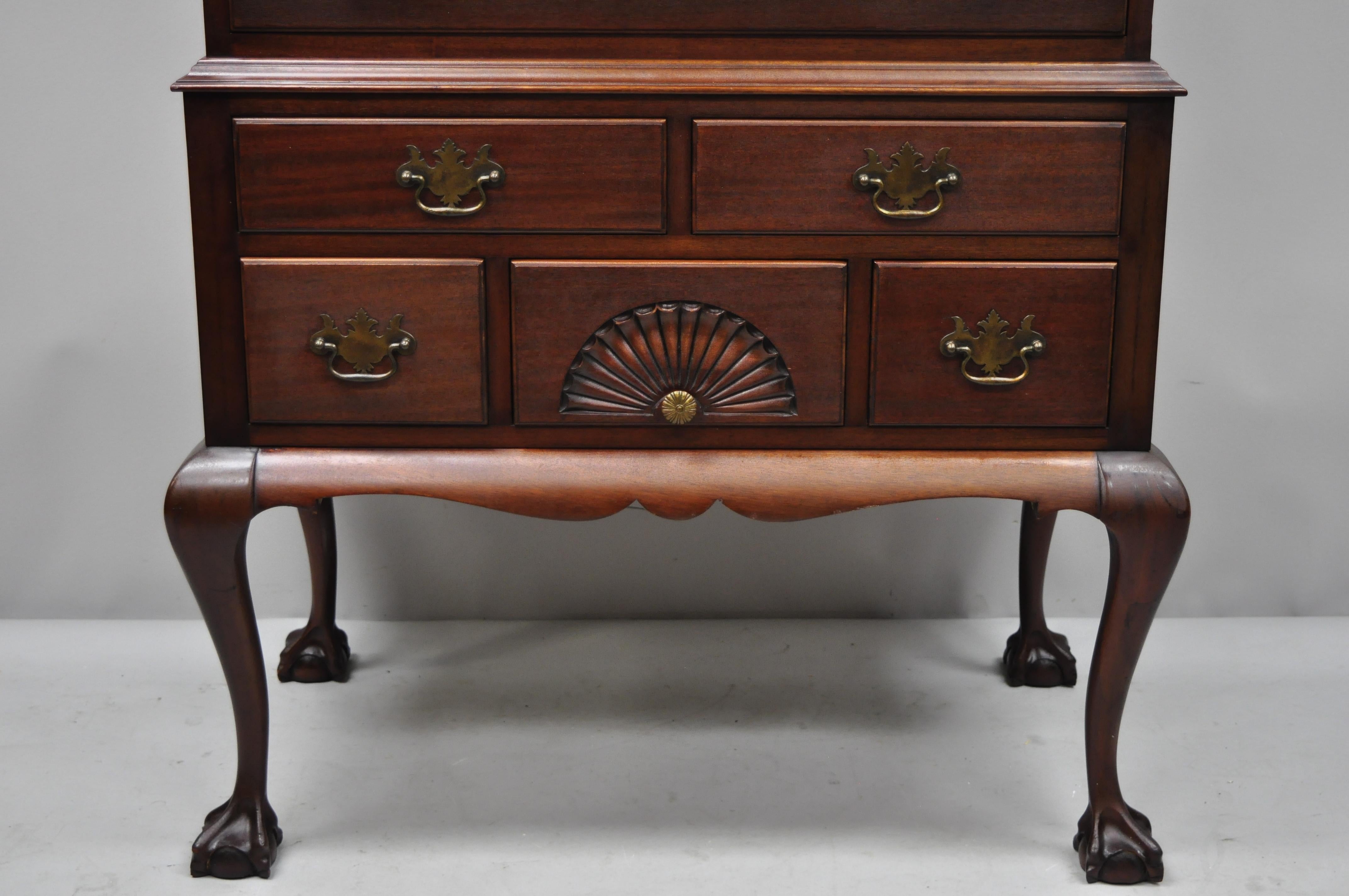 W.A. Hathaway Mahogany Ball and Claw Chippendale Style Highboy Tall ...