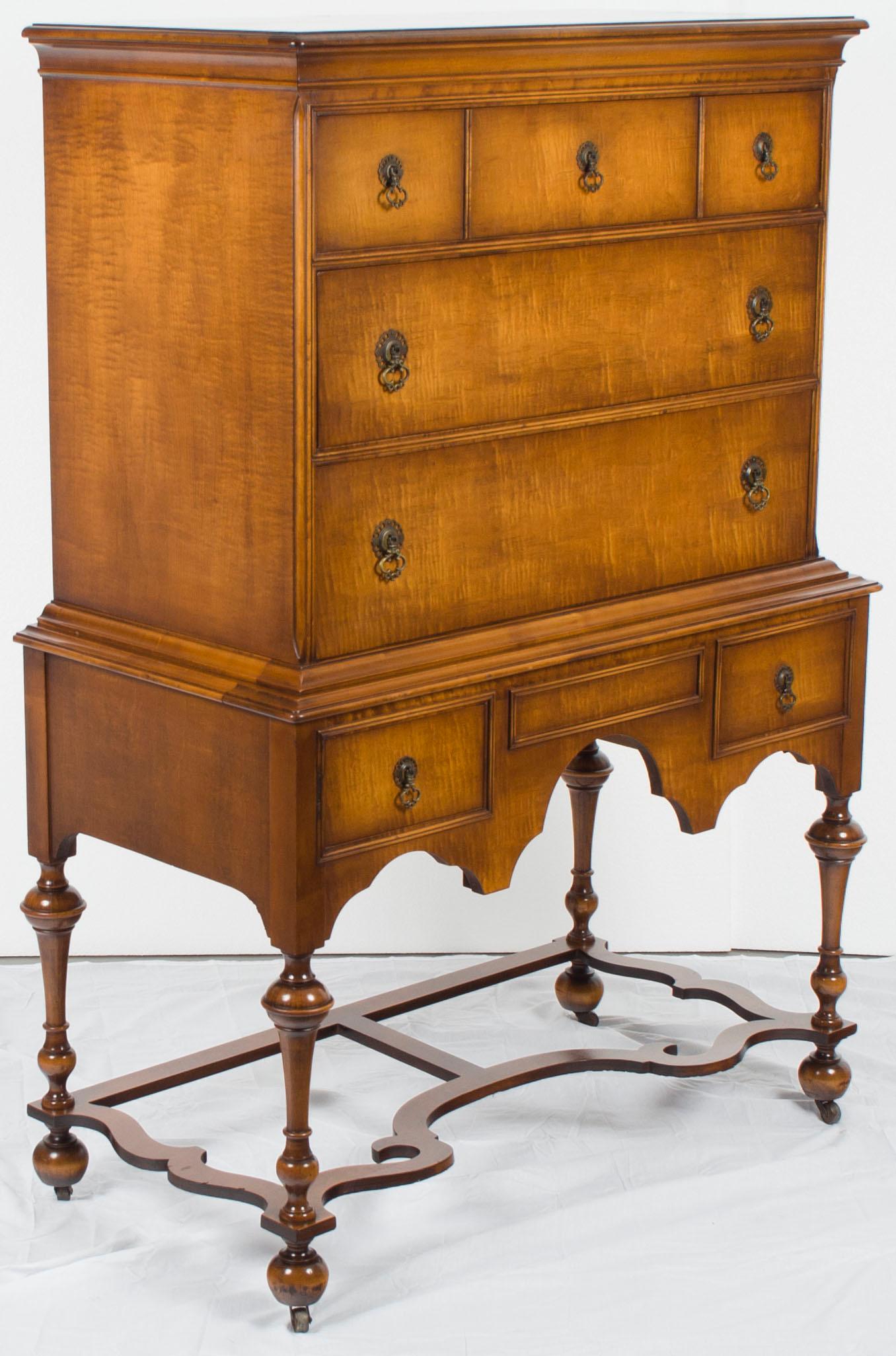 American W.A. Hathaway Mahogany Chest on Stand Tall Dresser For Sale
