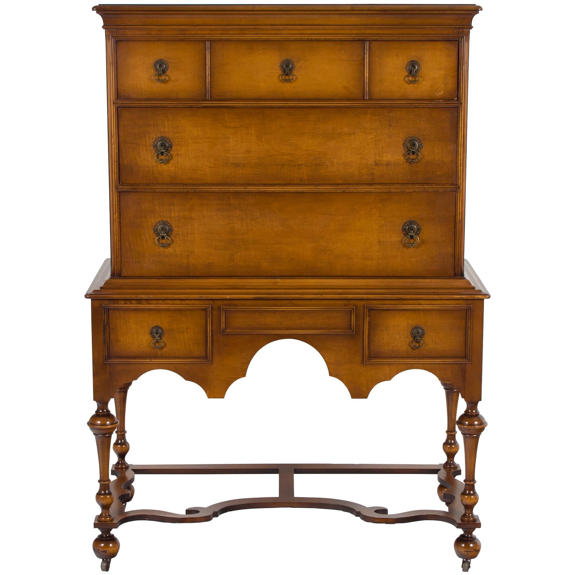 W.A. Hathaway Mahogany Chest on Stand Tall Dresser For Sale