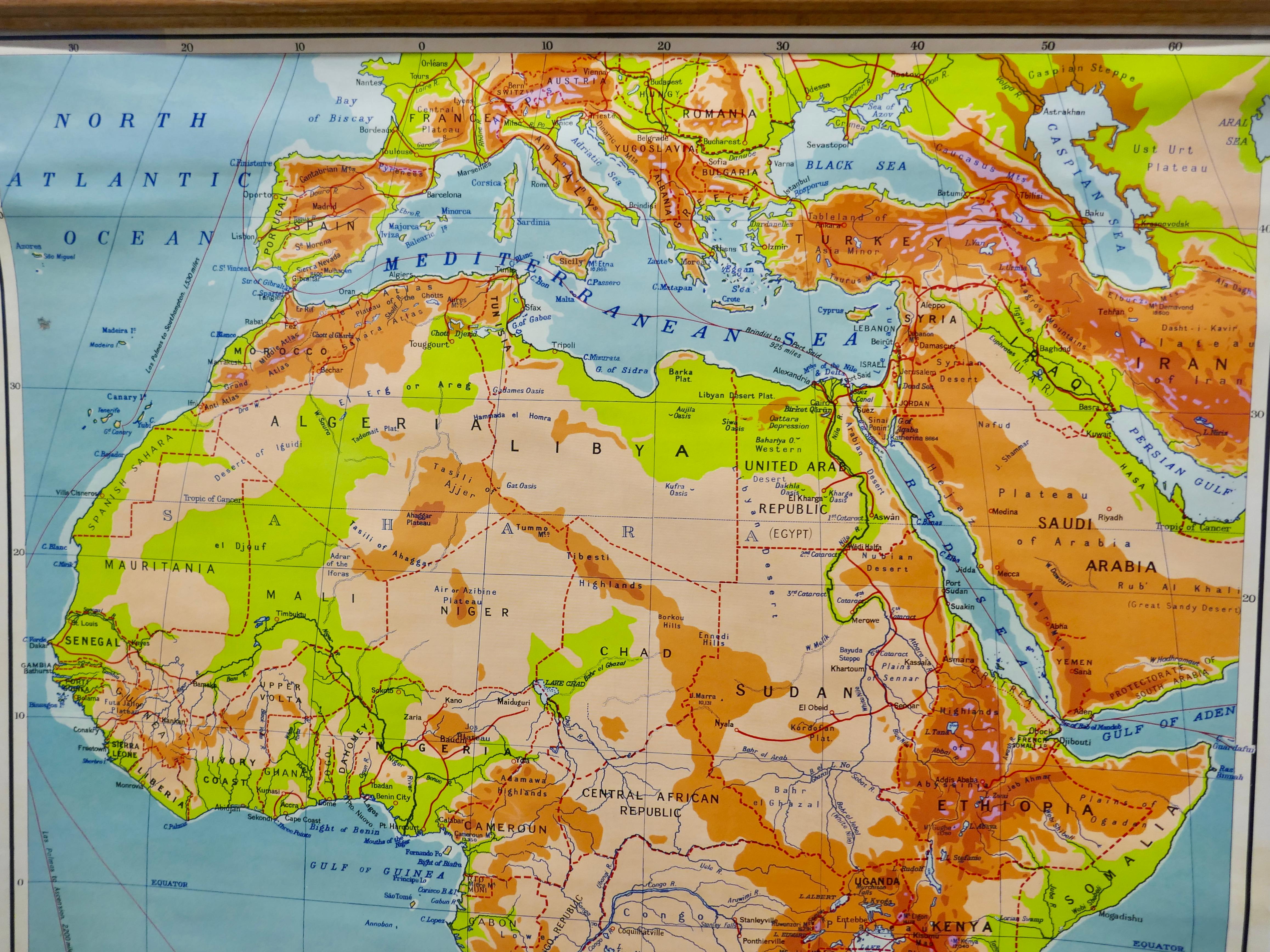 W&A K Johnston's Charts of Physical Maps von G W Bacon (Leinen) im Angebot