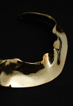 Wa Large  Brass Choker 24k Gold Plated